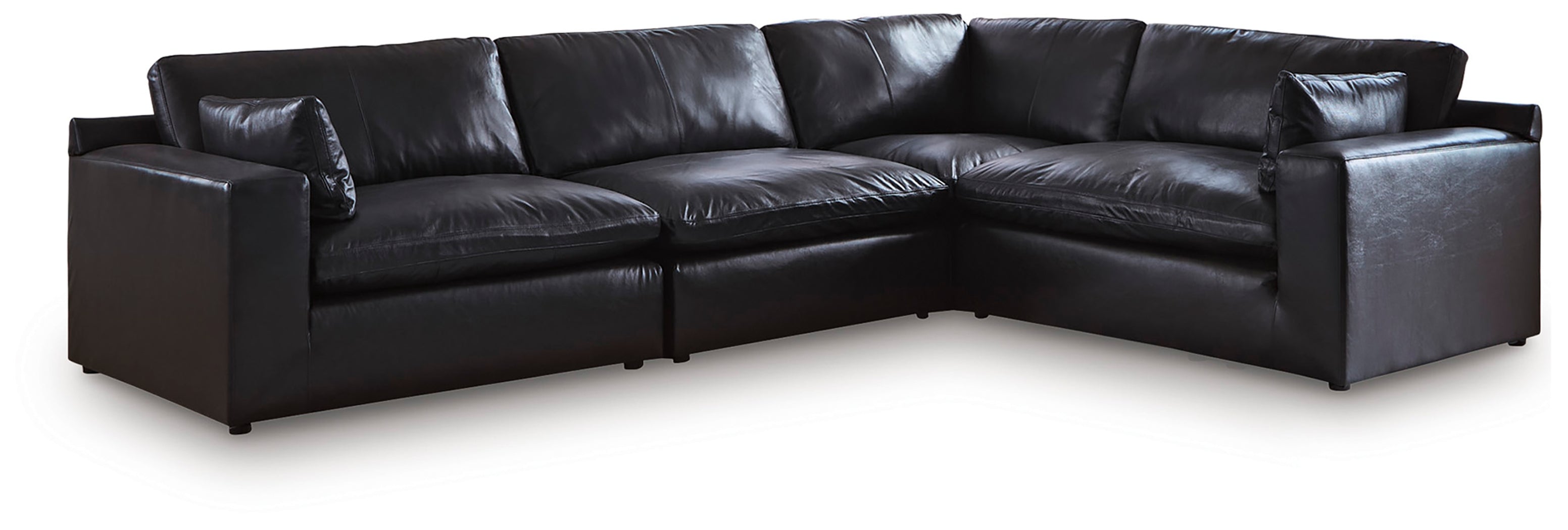 Tampa Furniture Outlet Lutz - Ashley Furniture - Emilia Sectional - RAF 4-Piece Sectional / Black - 30902S3