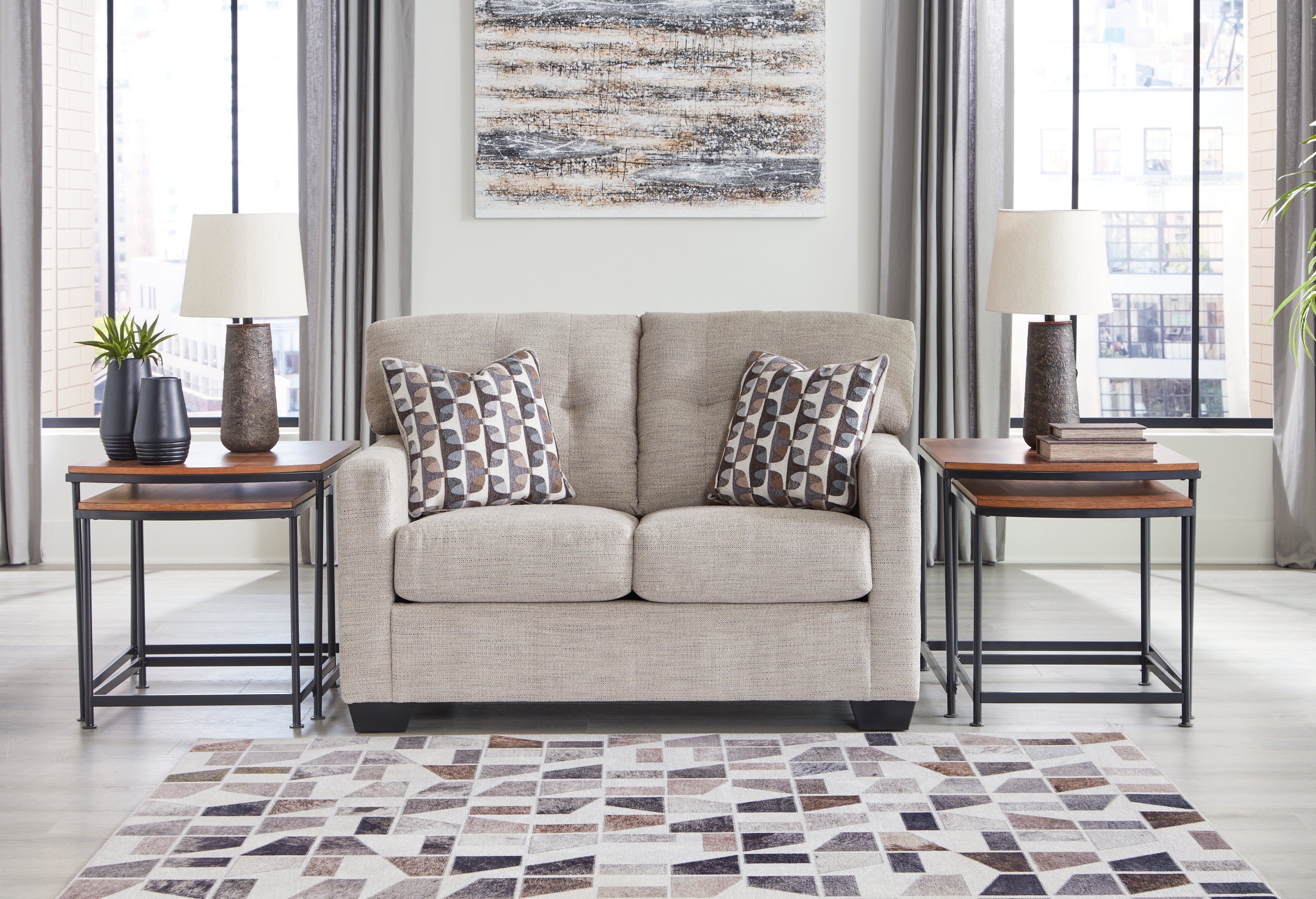 Tampa Furniture Outlet Lutz - Ashley Furniture - Mahoney Living Room - Loveseat / Pebble - 3100435
