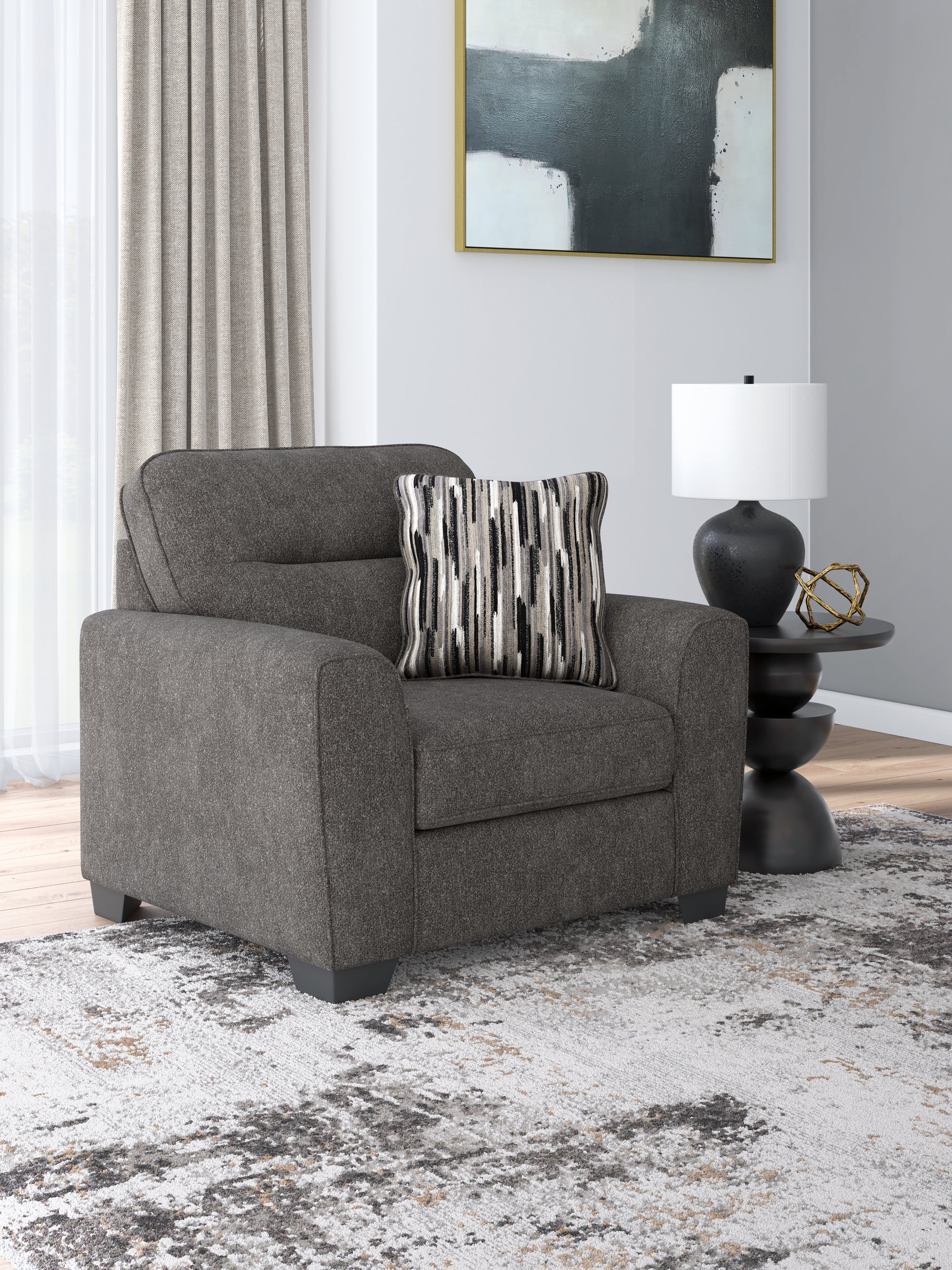 Tampa Furniture Outlet Lutz - Ashley Furniture - Olten Living Room - Chair and a Half / Graphite - 3130523