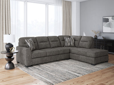 Tampa Furniture Outlet Lutz - Ashley Furniture - Olten Sectionals - RAF 2-Piece Sectional with Chaise / Mocha - 31305S2