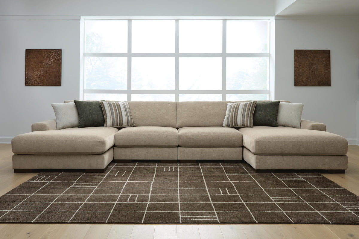 Tampa Furniture Outlet Lutz - Ashley Furniture - Linenhause Sectional - RAF 4-Piece Double Chaise Sectional - 31803S9