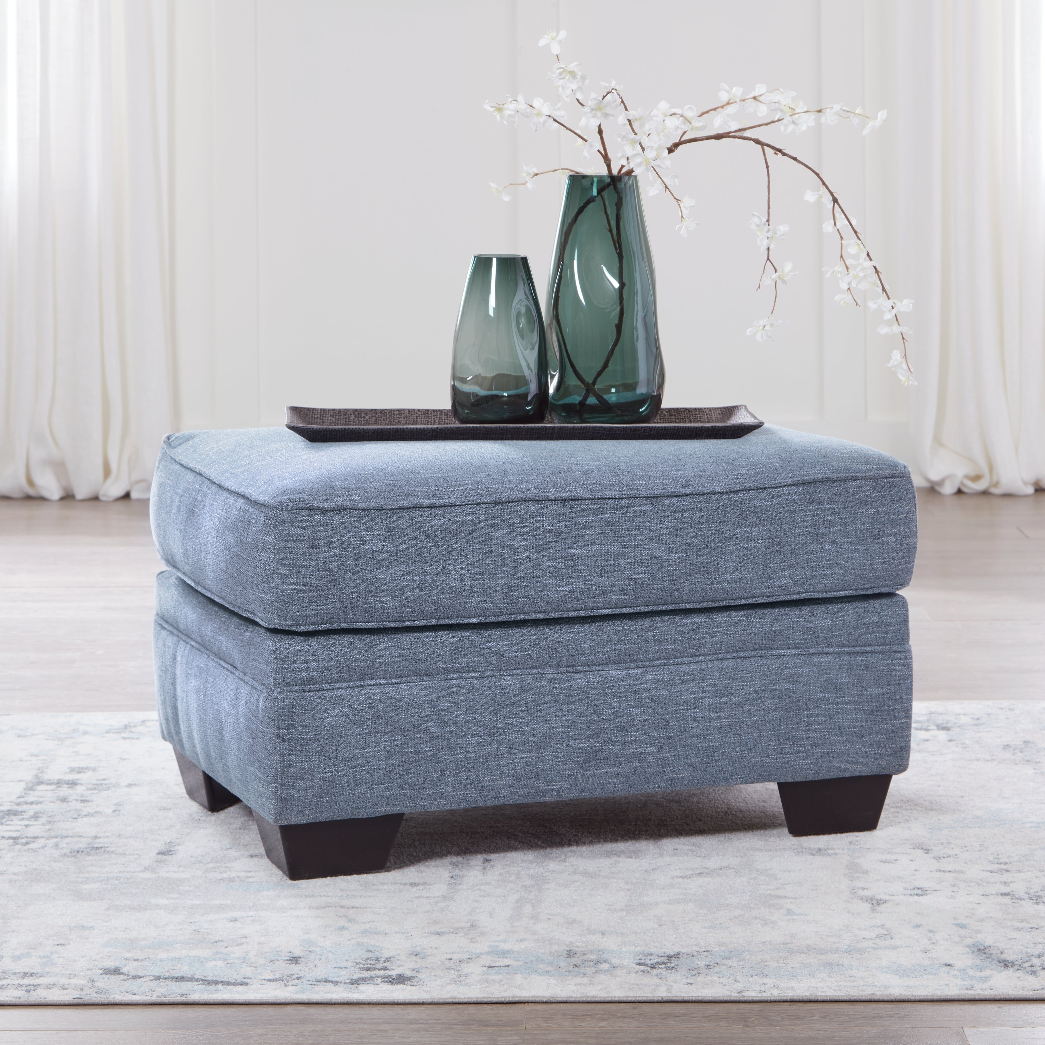 Tampa Furniture Outlet Lutz - Ashley Furniture - Carissa Manor Living Room - Ottoman / Denim - 3260414