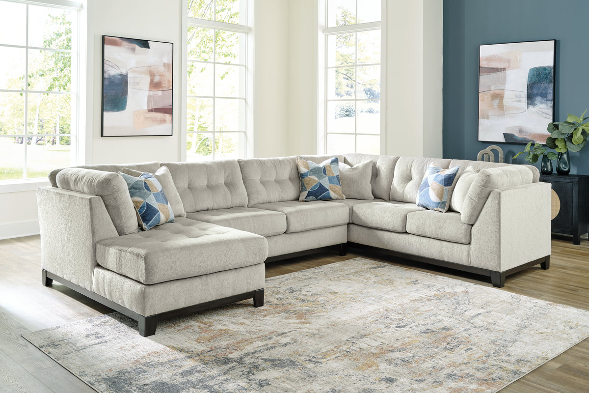 Tampa Furniture Outlet Lutz - Ashley Furniture - Maxon Place Sectional - RAF 3-Piece Sectional with Chaise / Stone - 33004S1