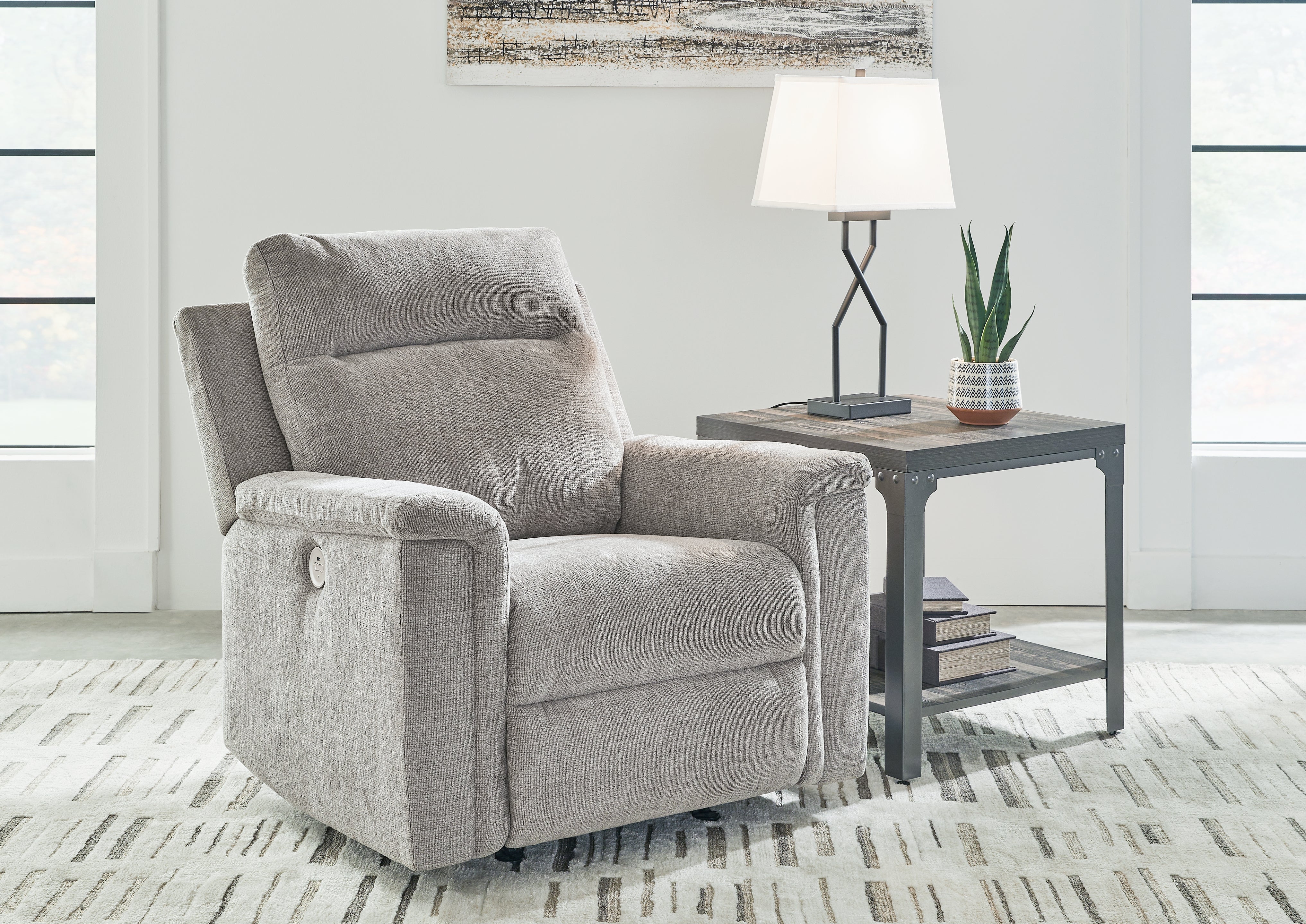 Tampa Furniture Outlet Lutz - Ashley Furniture - Barnsana Living Room - Power Rocker Recliner / Ash - 3320198