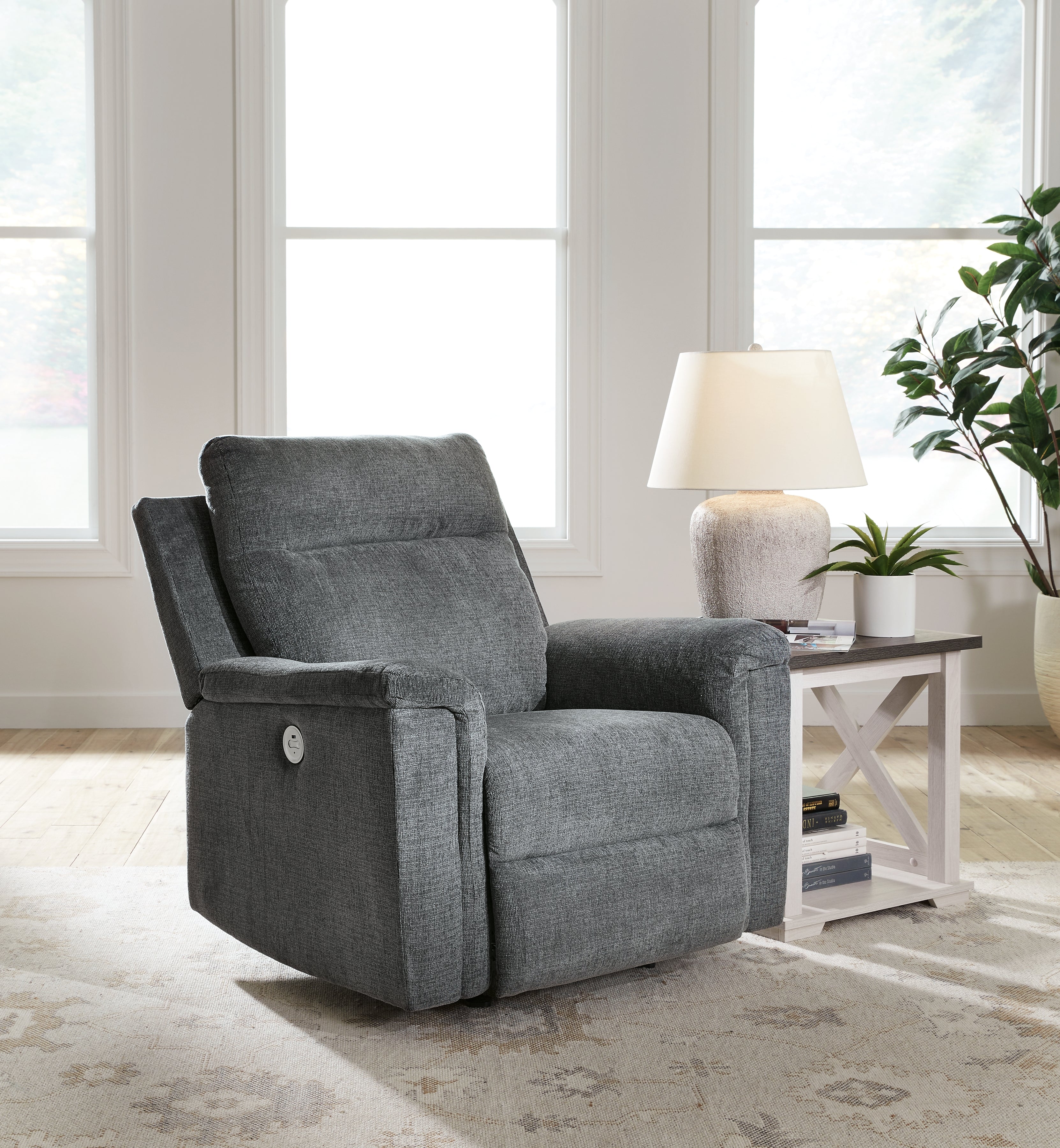 Tampa Furniture Outlet Lutz - Ashley Furniture - Barnsana Living Room - Power Rocker Recliner / Gravel - 3320298