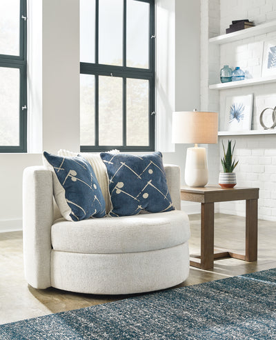 Tampa Furniture Outlet Lutz - Ashley Furniture - Padova Living Room - Swivel Accent Chair / Ivory - 3370644