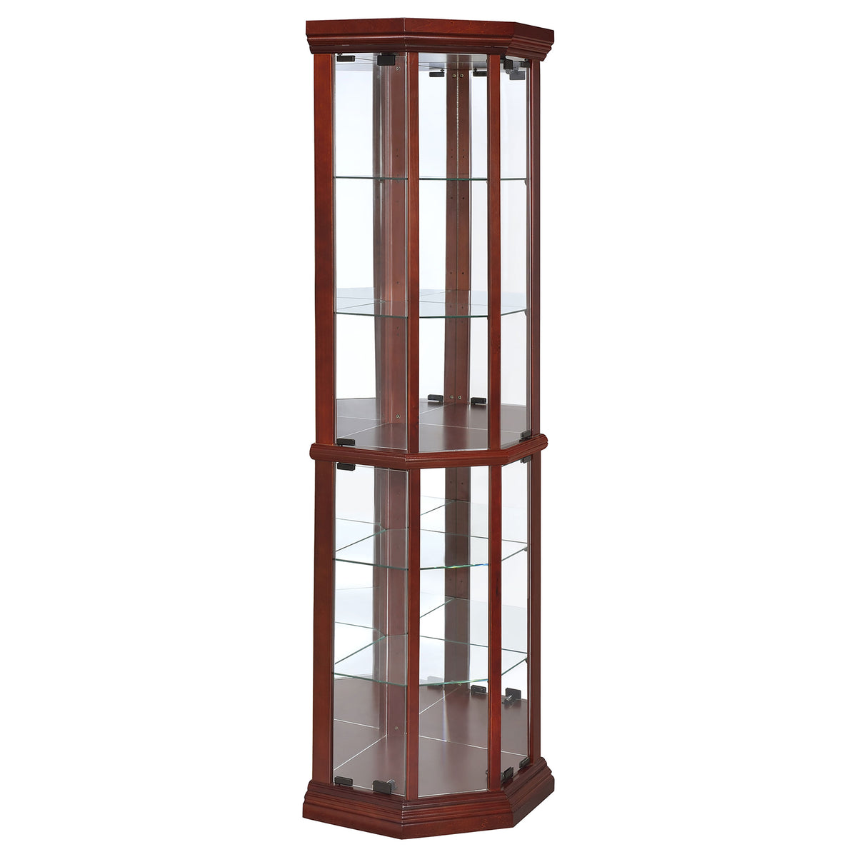 Tampa Furniture Outlet - Coaster - Appledale 6-shelf Corner Curio Display Cabinet Medium Brown - 3393