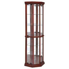 Tampa Furniture Outlet - Coaster - Appledale 6-shelf Corner Curio Display Cabinet Medium Brown - 3393