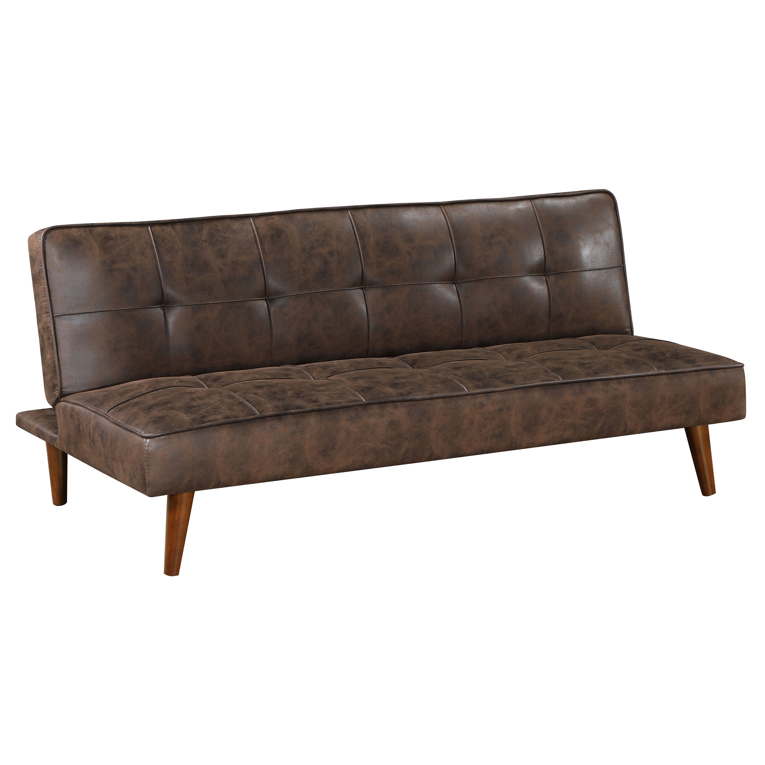 Tampa Furniture Outlet - Coaster - Jenson Upholstered Tufted Convertible Sofa Bed Dark Coffee - 360237