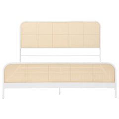 Lanewood Open Cane Webbing Metal Eastern King Bed White