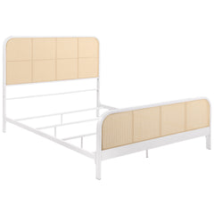 Tampa Furniture Outlet - Coaster - Lanewood Open Cane Webbing Metal Queen Bed White - 360251Q