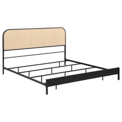 Tampa Furniture Outlet - Coaster - Amherst Radio Weave Rattan Metal Eastern King Bed Black - 360351KE