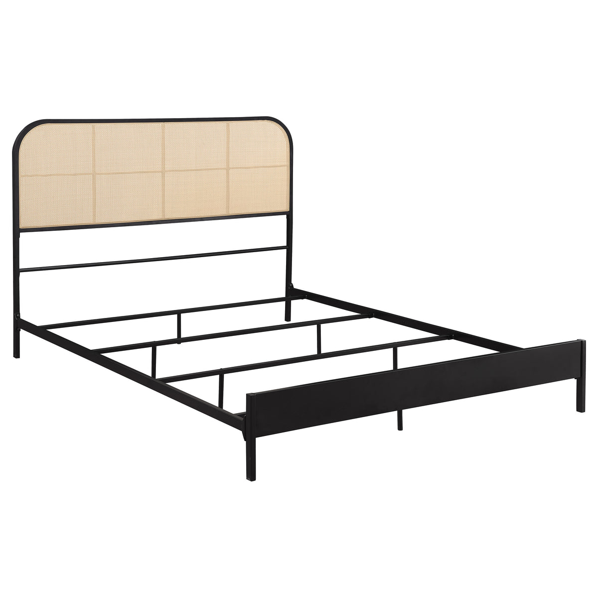 Tampa Furniture Outlet - Coaster - Amherst Radio Weave Rattan Metal Queen Bed Black - 360351Q