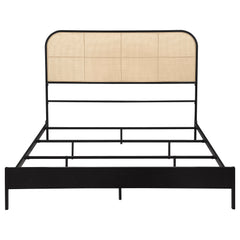 Amherst Radio Weave Rattan Metal Queen Bed Black