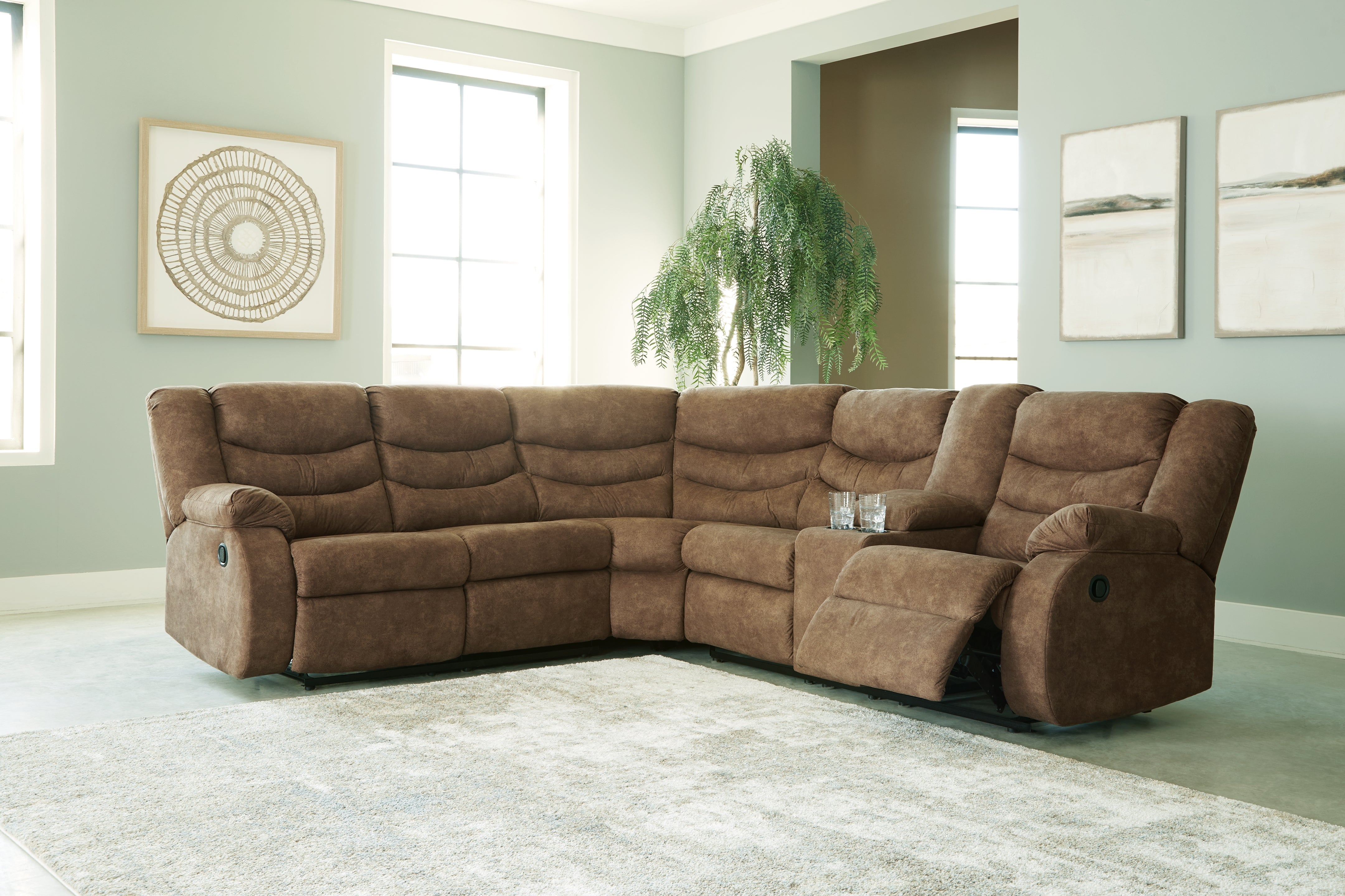 Tampa Furniture Outlet Lutz - Ashley Furniture - Partymate Sectional - 2-Piece Reclining Sectional / Brindle - 36902S1