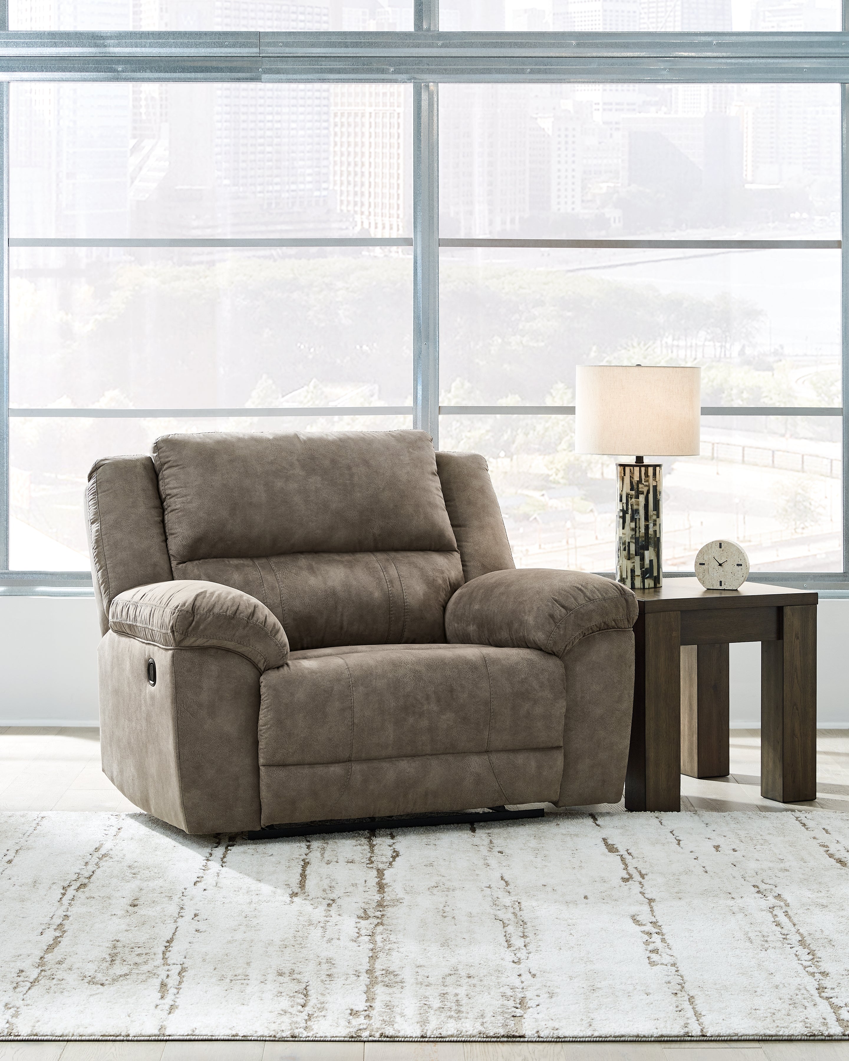 Tampa Furniture Outlet Lutz - Ashley Furniture - Laresview Living Room - Zero Wall Wide Seat Recliner / Fossil - 3720352