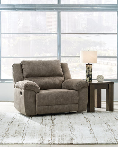 Tampa Furniture Outlet Lutz - Ashley Furniture - Laresview Living Room - DBL Rec Loveseat w/Console / Fossil - 3720394