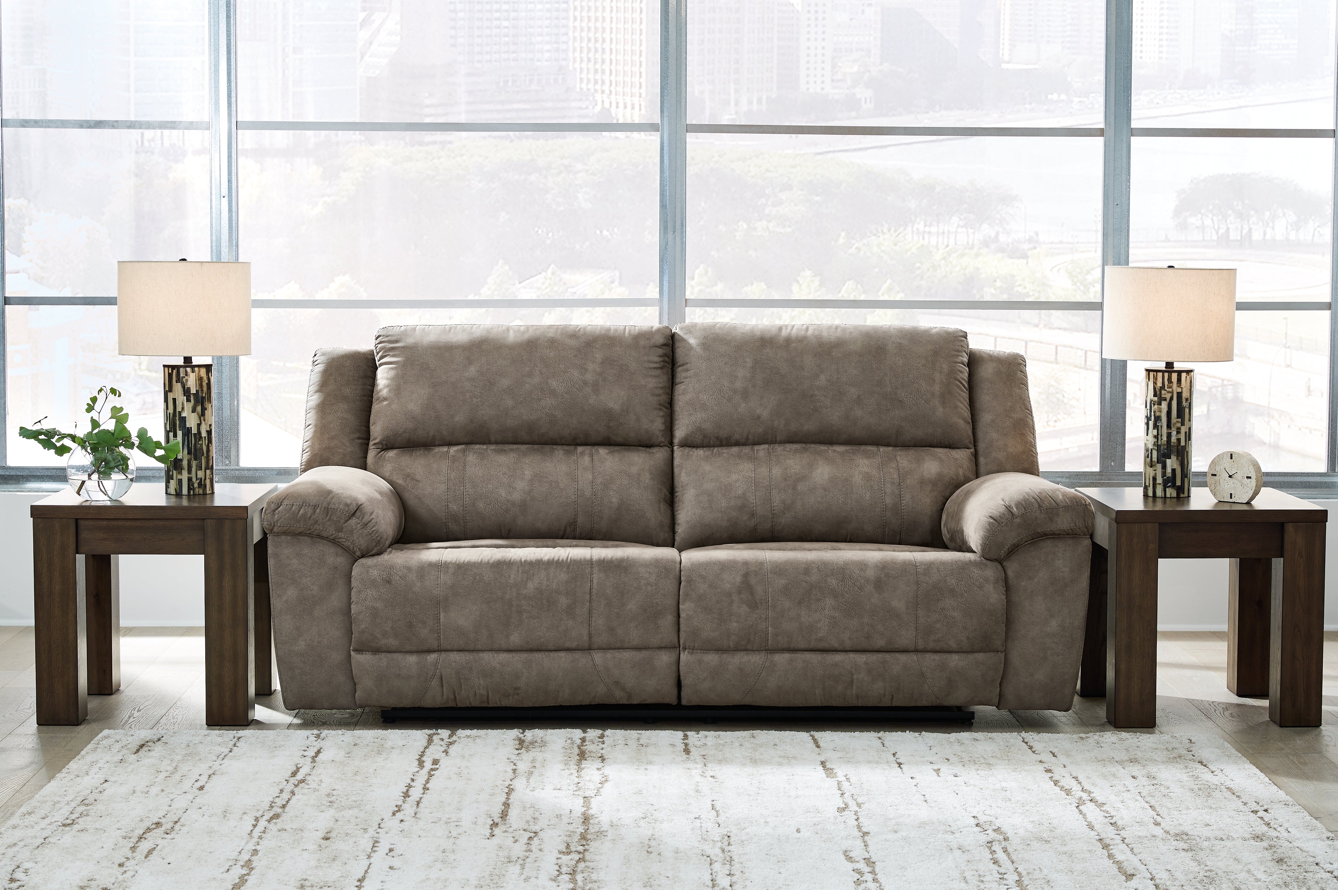Tampa Furniture Outlet Lutz - Ashley Furniture - Laresview Living Room - 2 Seat Reclining Sofa / Fossil - 3720381
