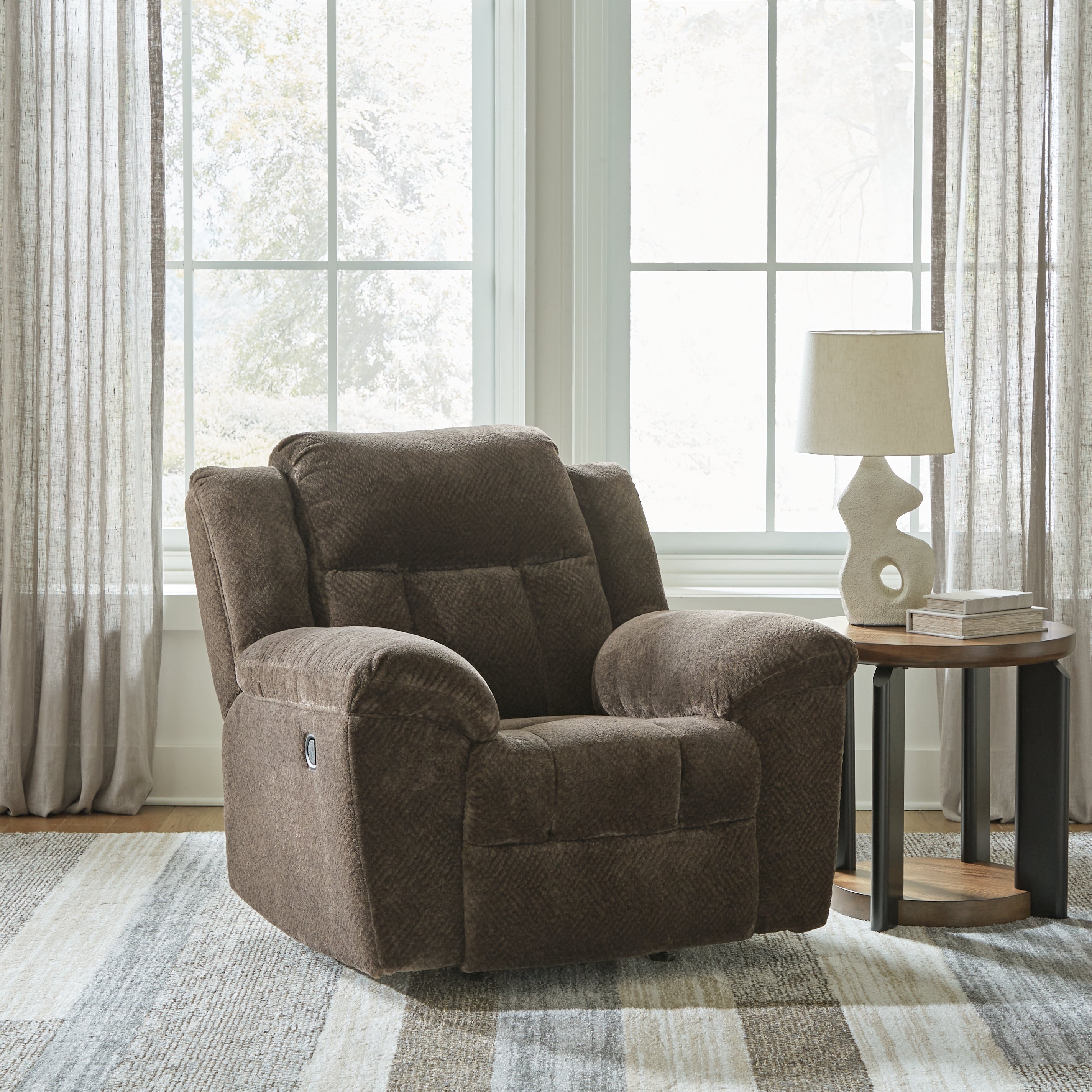 Tampa Furniture Outlet Lutz - Ashley Furniture - Frohn Living Room - Rocker Recliner / Chocolate - 3740725