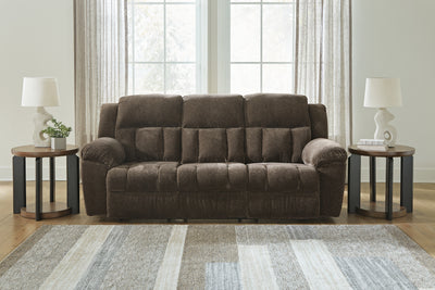 Tampa Furniture Outlet Lutz - Ashley Furniture - Frohn Living Room - Reclining Sofa / Chocolate - 3740788