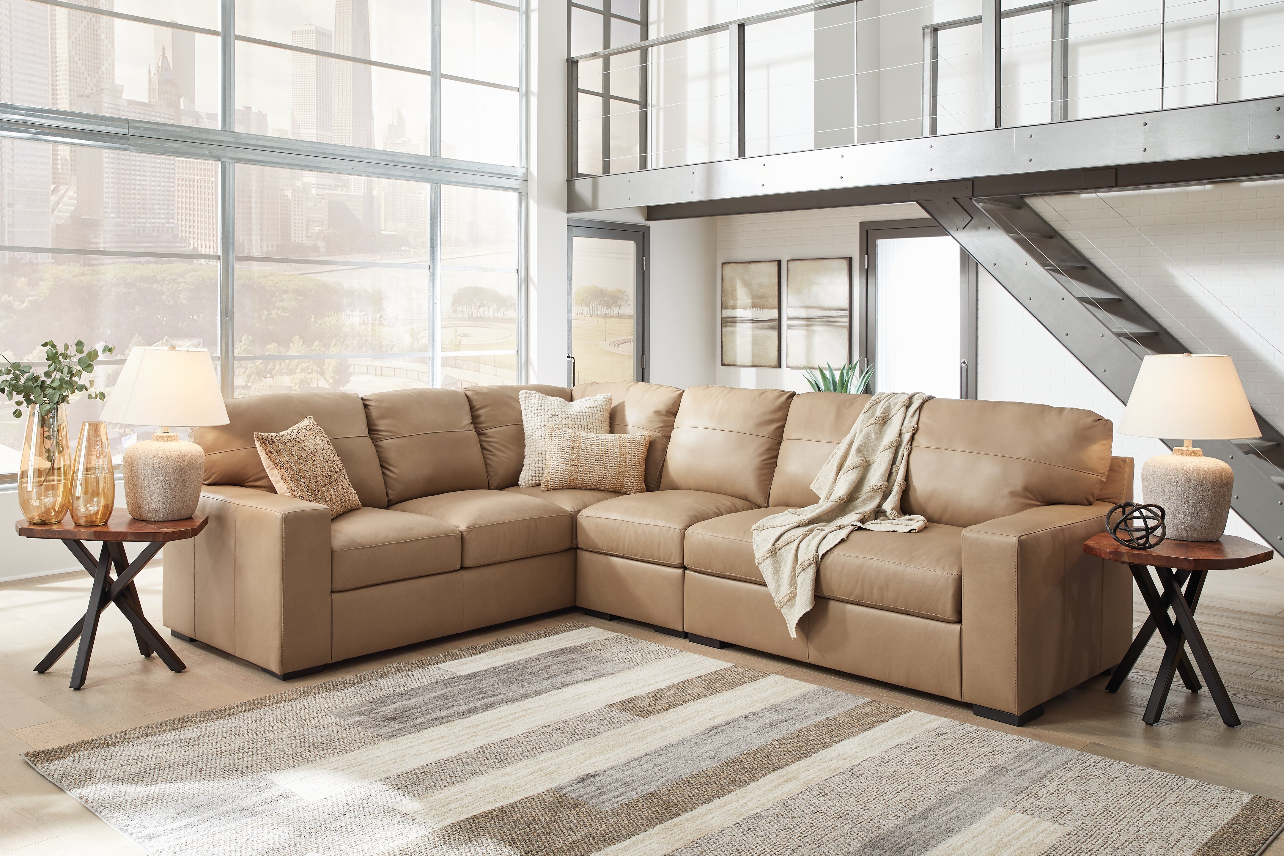Tampa Furniture Outlet Lutz - Ashley Furniture - Bandon Sectional - LAF 3-Piece Sectional / Toffee - 38006S3