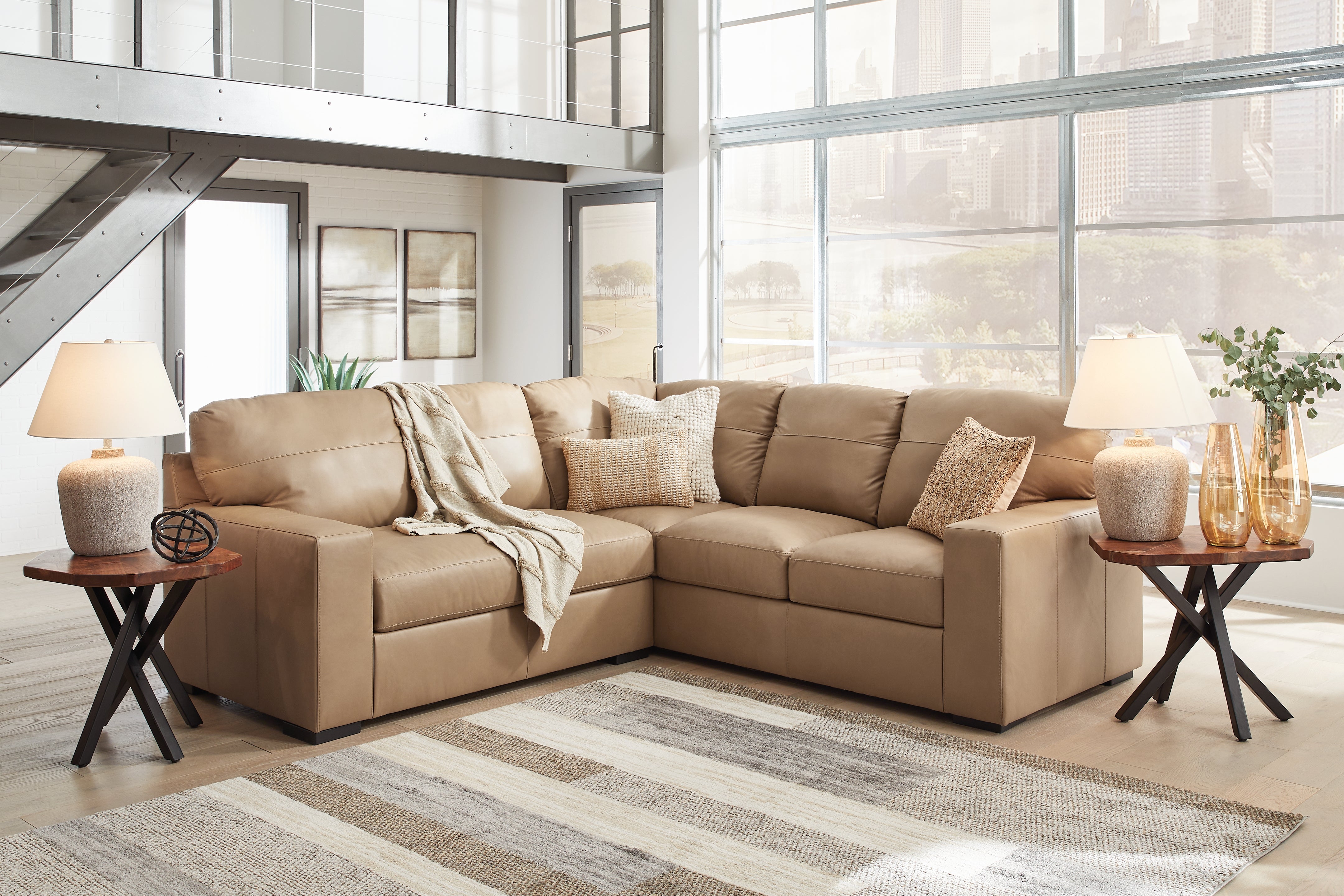 Tampa Furniture Outlet Lutz - Ashley Furniture - Bandon Sectional - RAF 2-Piece Sectional / Toffee - 38006S2
