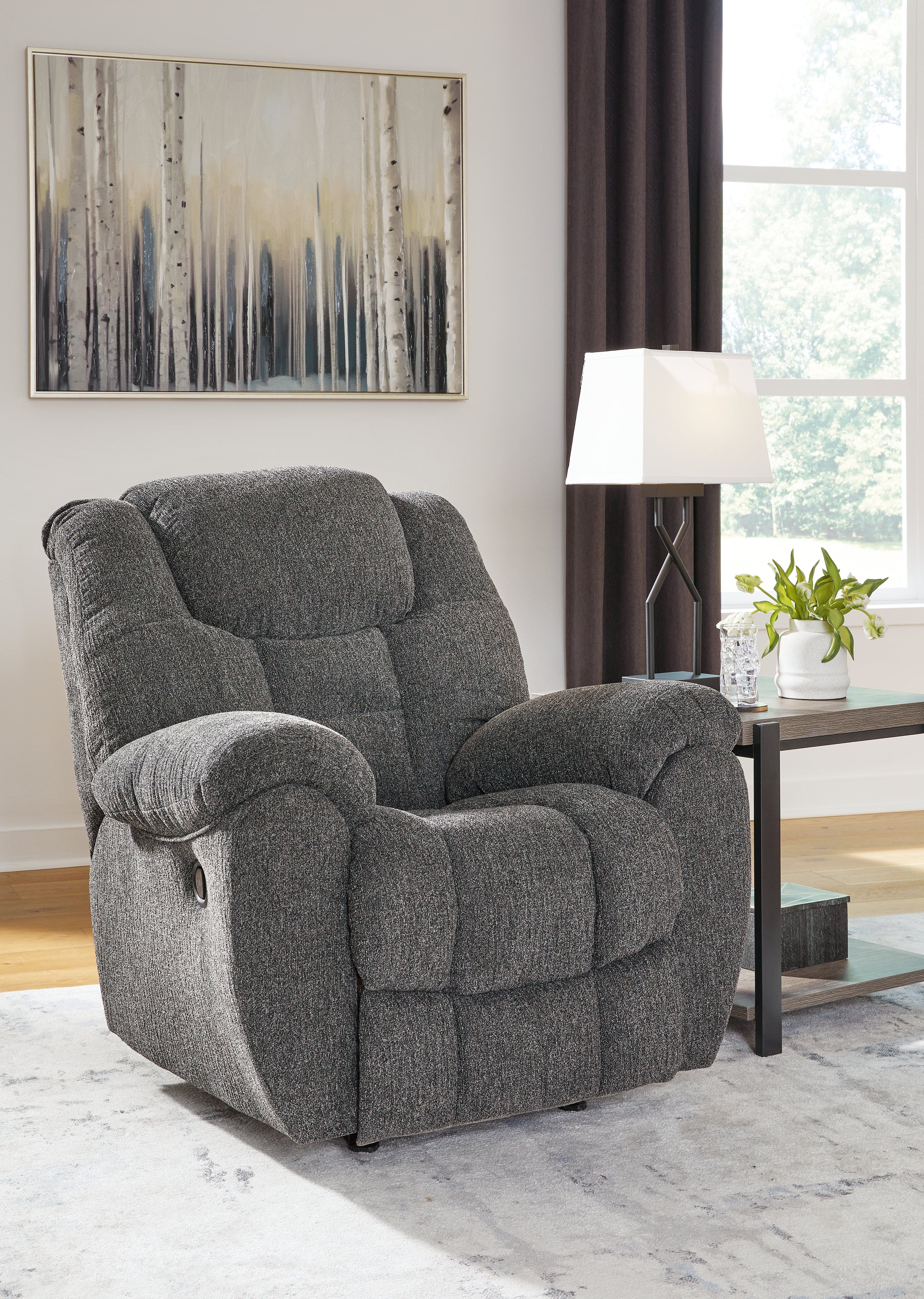 Tampa Furniture Outlet Lutz - Ashley Furniture - Foreside Living Room - Rocker Recliner / Charcoal - 3810425