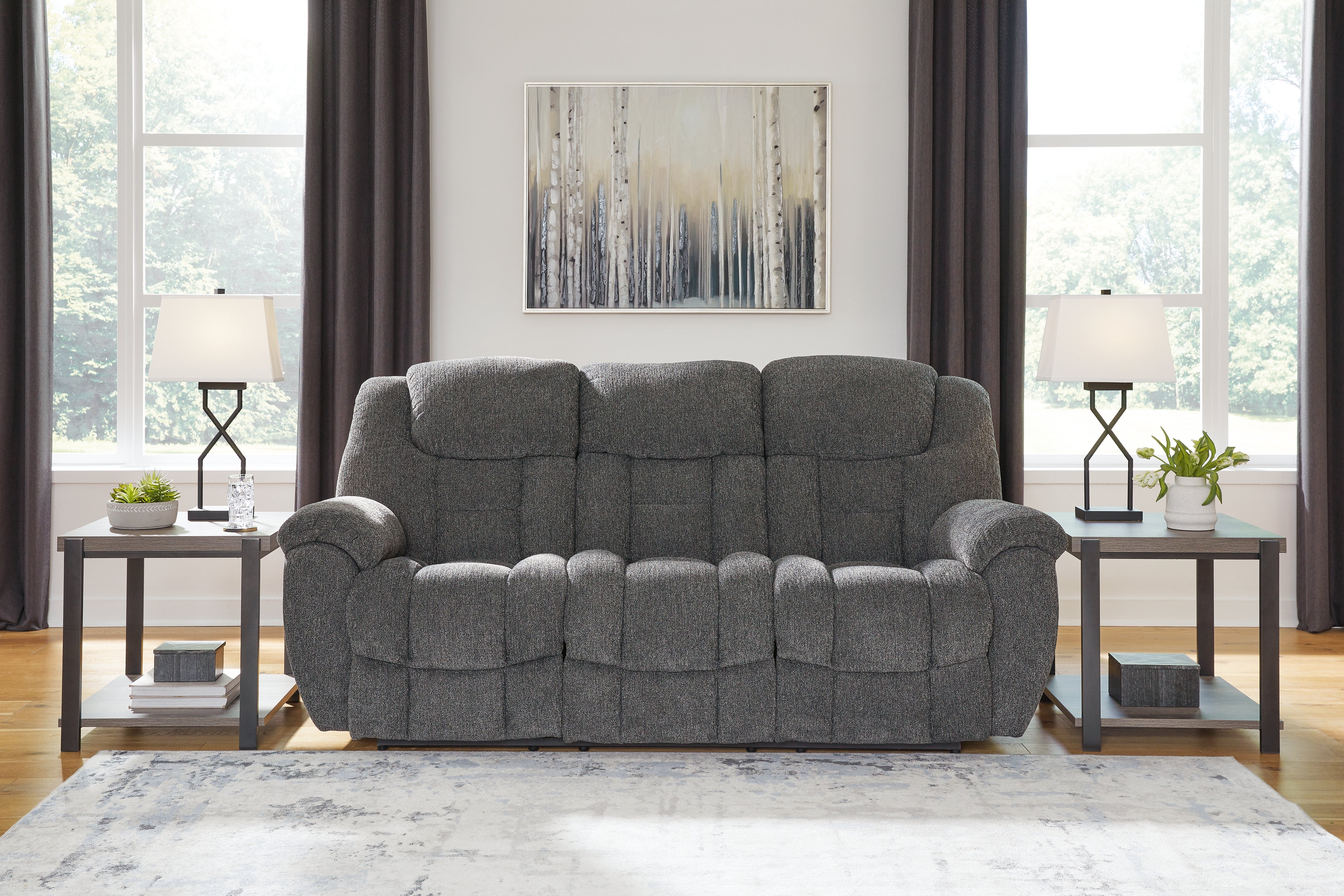 Tampa Furniture Outlet Lutz - Ashley Furniture - Foreside Living Room - Reclining Sofa / Charcoal - 3810488