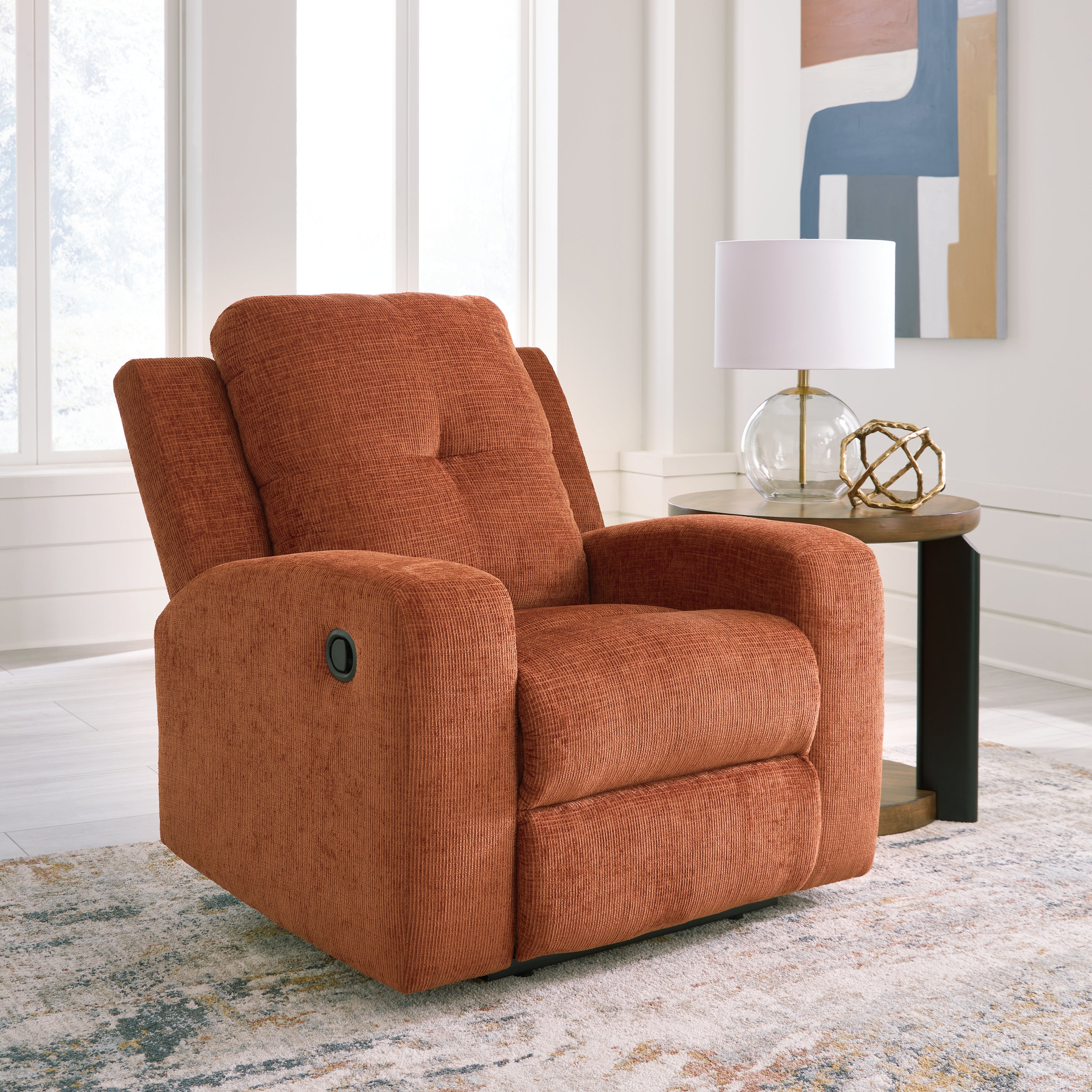 Tampa Furniture Outlet Lutz - Ashley Furniture - Danum Living Room - Zero Wall Recliner / Spice - 3880729