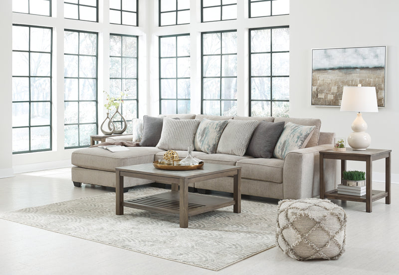 Tampa Furniture Outlet Lutz - Ashley Furniture - Ardsley Sectional - RAF 3-Piece Sectional with Chaise / Pewter - 39504S12