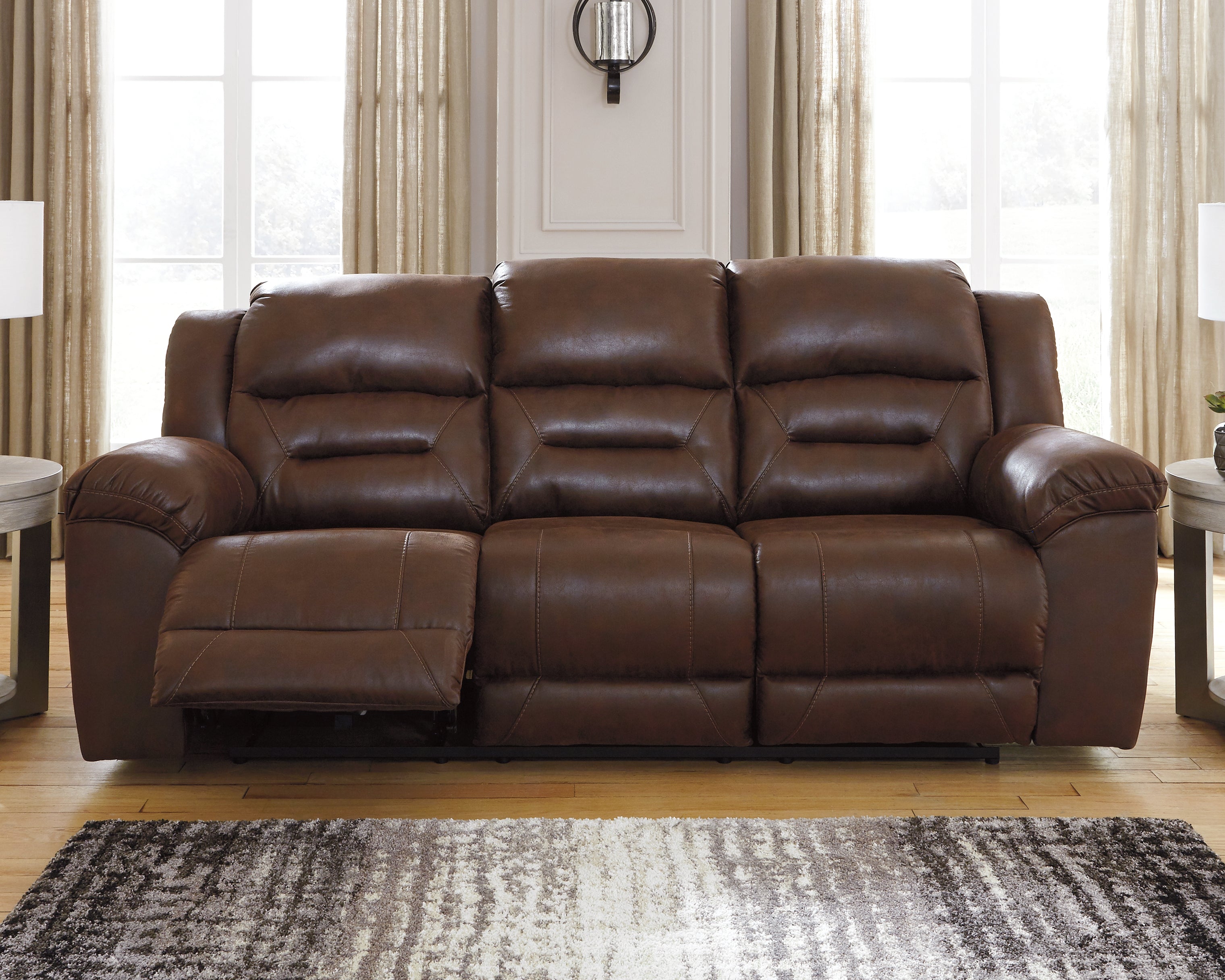 Tampa Furniture Outlet Lutz - Ashley Furniture - Stoneland Living Room - Reclining Power Sofa / Chocolate - 3990487