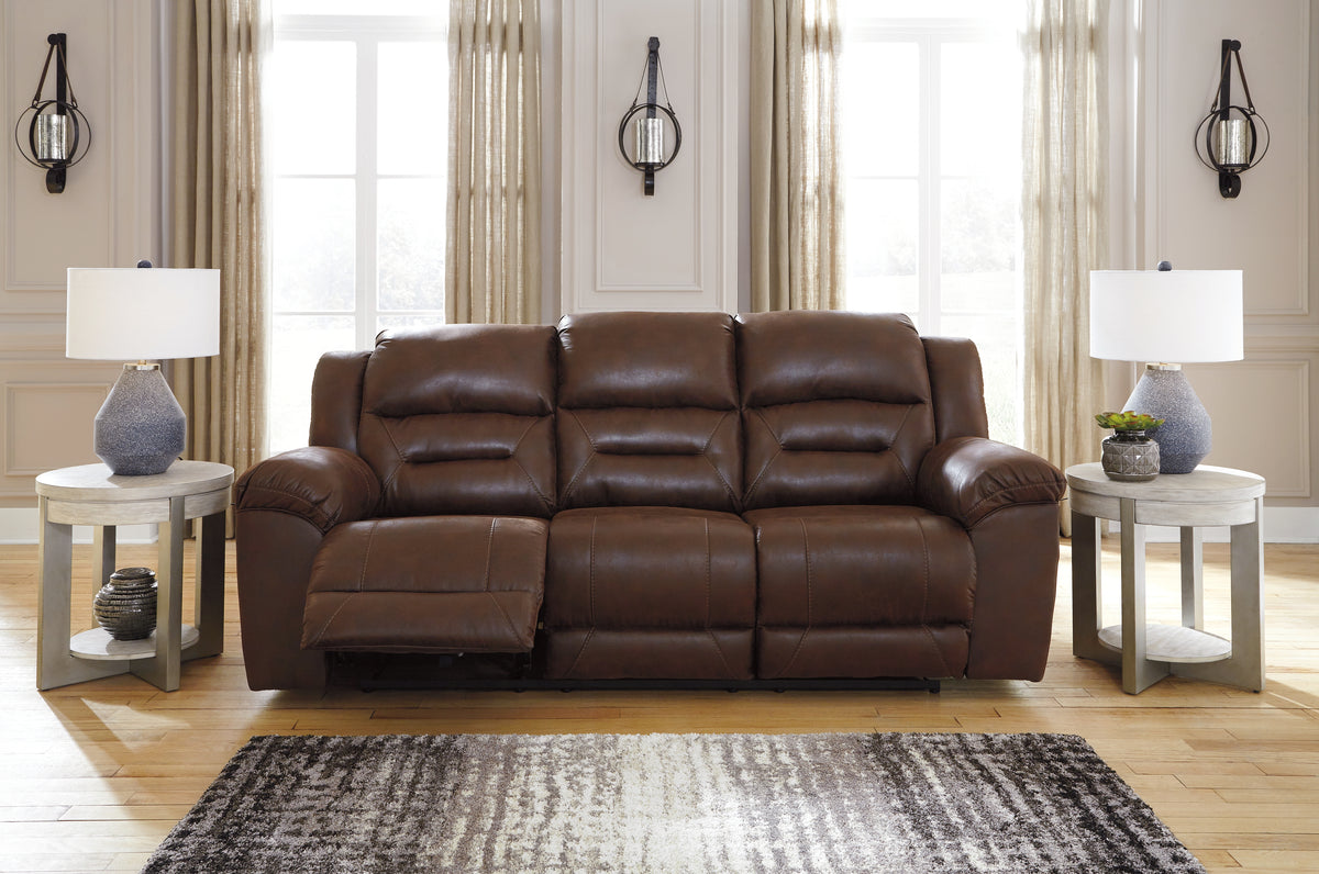 Tampa Furniture Outlet Lutz - Ashley Furniture - Stoneland Living Room - Reclining Sofa / Chocolate - 3990488