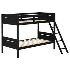 Tampa Furniture Outlet - Coaster - Littleton Wood Twin Over Twin Bunk Bed Black - 405051BLK