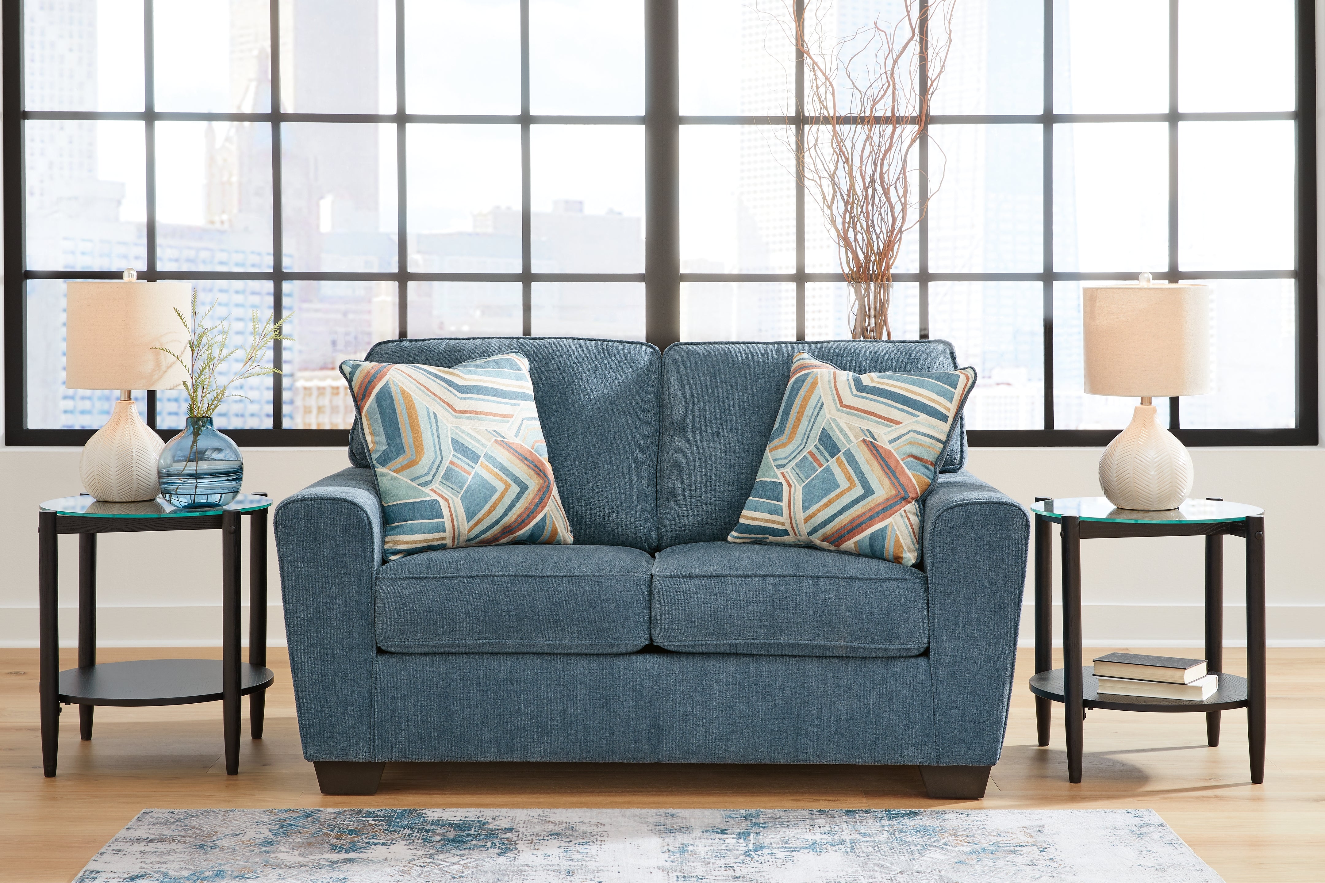 Tampa Furniture Outlet Lutz - Ashley Furniture - Cashton Living Room - Loveseat / Blue - 4060535