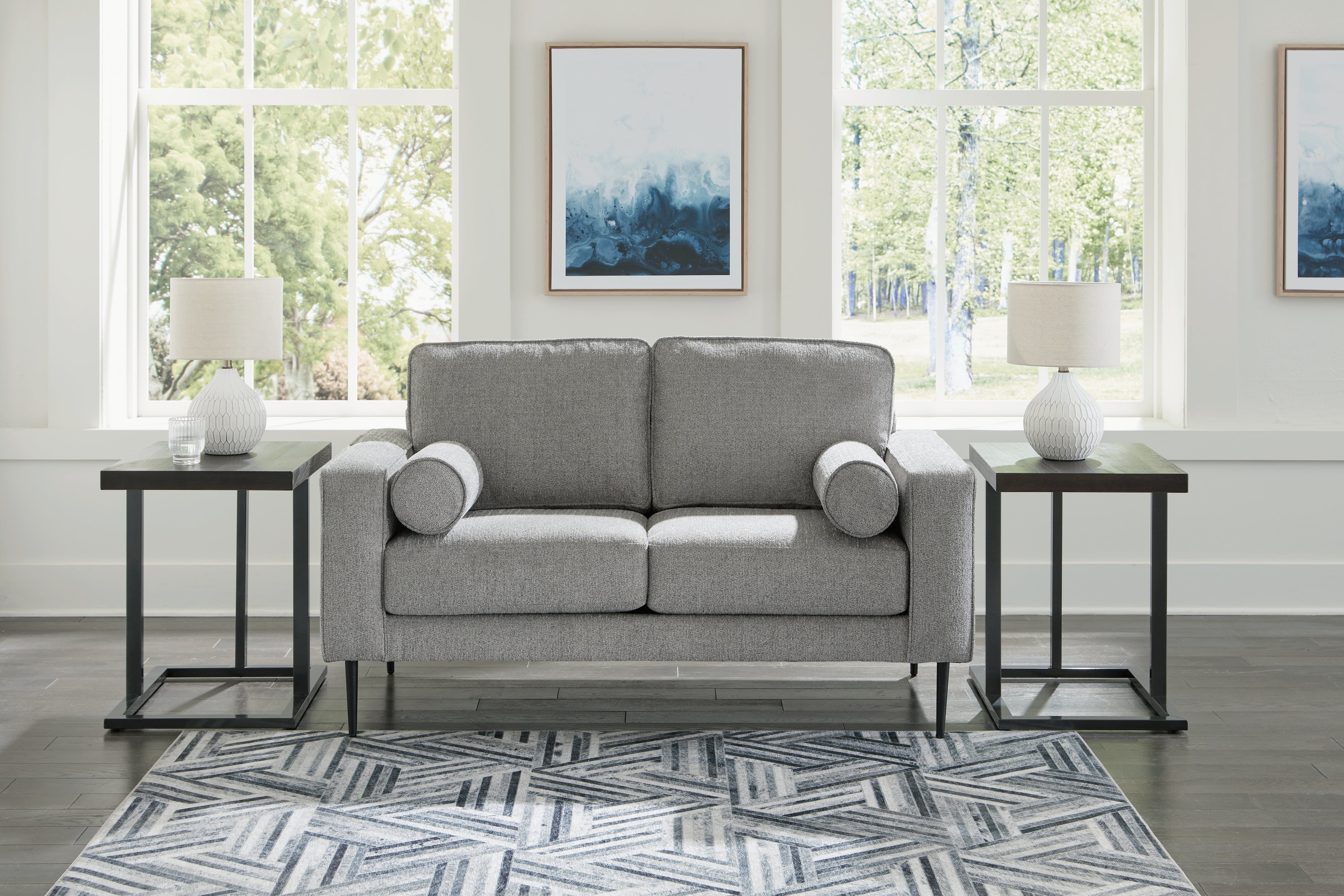 Tampa Furniture Outlet Lutz - Ashley Furniture - Hazela Living Room - Loveseat / Charcoal - 4110235