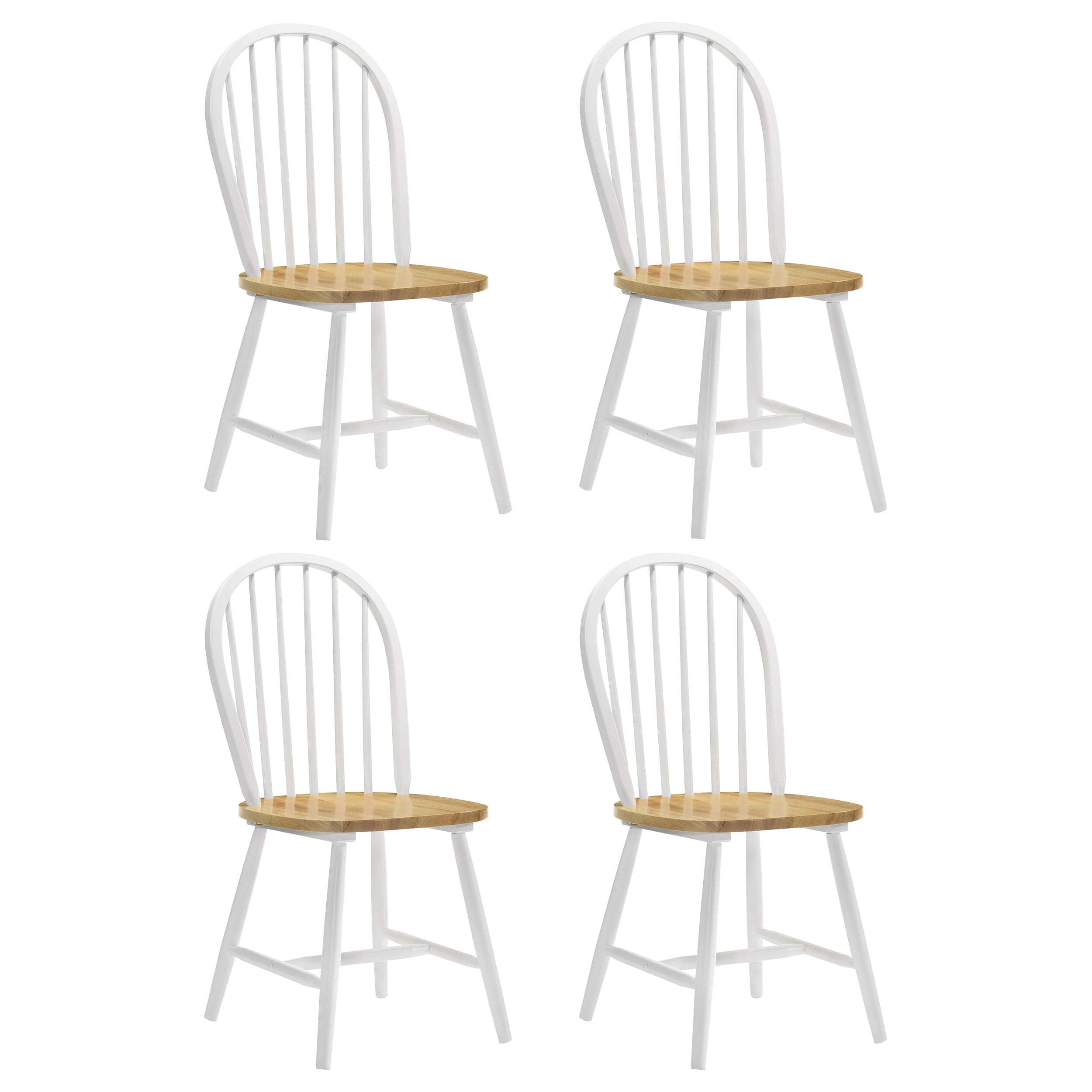 Tampa Furniture Outlet - Coaster - Cinder Wood Dining Side Chair White (Set of 4) - 4129