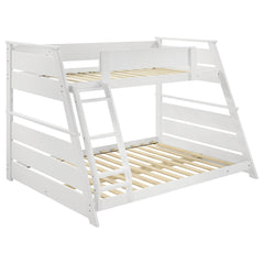 Tampa Furniture Outlet - Coaster - Holden Wood Veneer Twin Over Full Bunk Bed White - 460593WHT