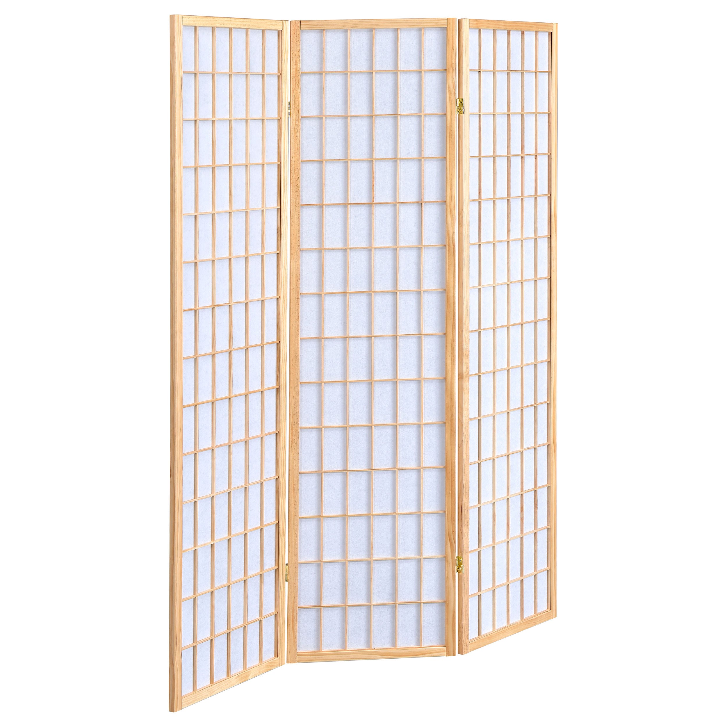 Tampa Furniture Outlet - Coaster - Carrie 3-Panel Room Divider Folding Shoji Screen Natural - 4621