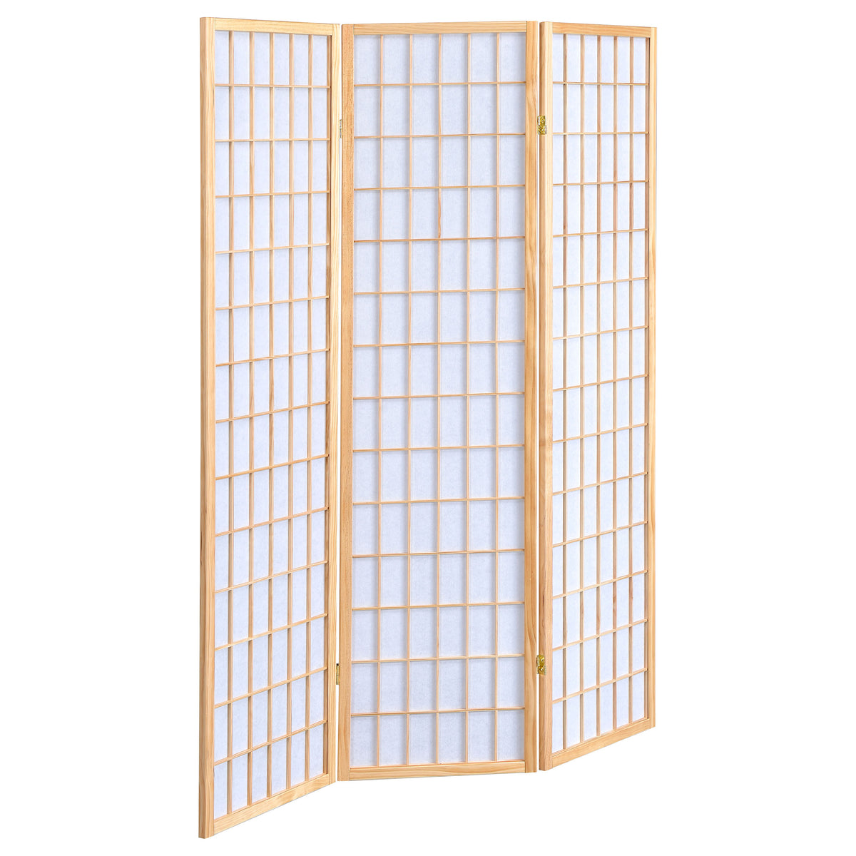 Tampa Furniture Outlet - Coaster - Carrie 3-Panel Room Divider Folding Shoji Screen Natural - 4621