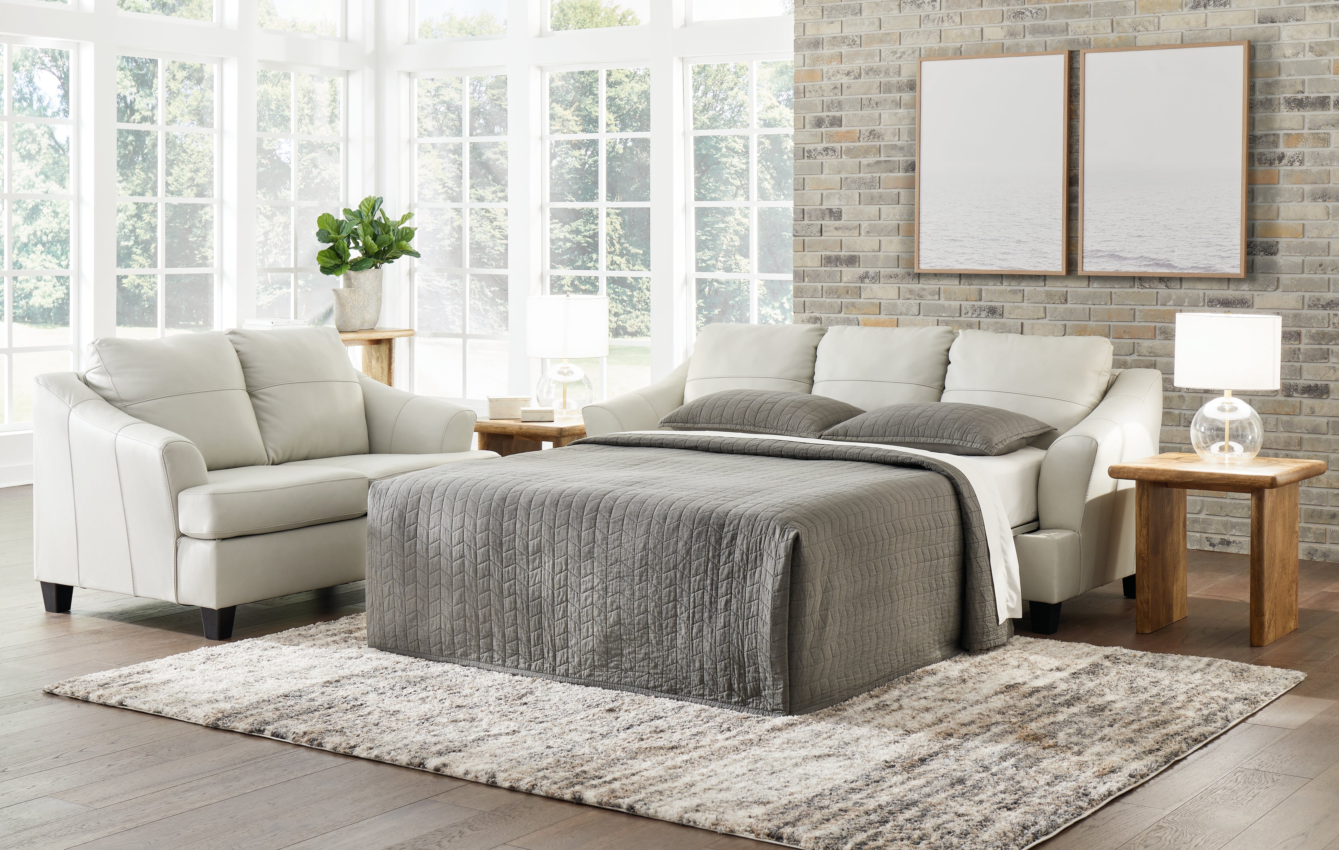 Tampa Furniture Outlet Lutz - Ashley Furniture - Genoa Living Room - Queen Sofa Sleeper / Coconut - 4770439