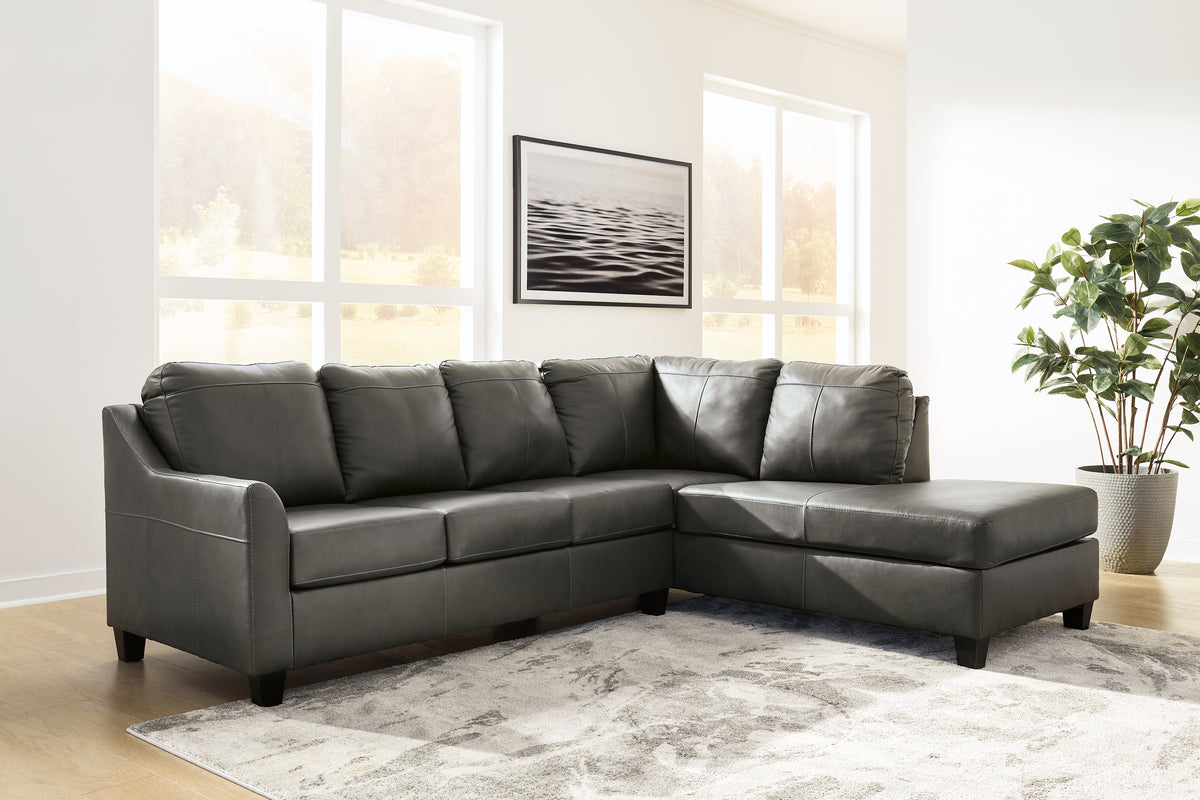 Tampa Furniture Outlet Lutz - Ashley Furniture - Valderno Sectional - LAF 2-Piece Sectional with Chaise / Fog - 47804S1
