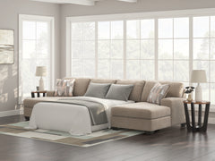 Tampa Furniture Outlet Lutz - Ashley Furniture - Newellen Sectional - RAF 3-Piece Sectional with Double Chaise / Hemp - 48404S7