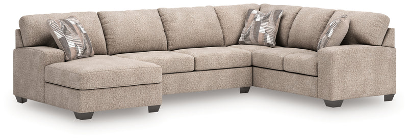 Tampa Furniture Outlet Lutz - Ashley Furniture - Newellen Sectionals - RAF 3-Piece Sectional with Chaise / Hemp - 48404S5