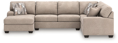 Tampa Furniture Outlet Lutz - Ashley Furniture - Newellen Sectionals - RAF 3-Piece Sectional with Chaise / Hemp - 48404S5