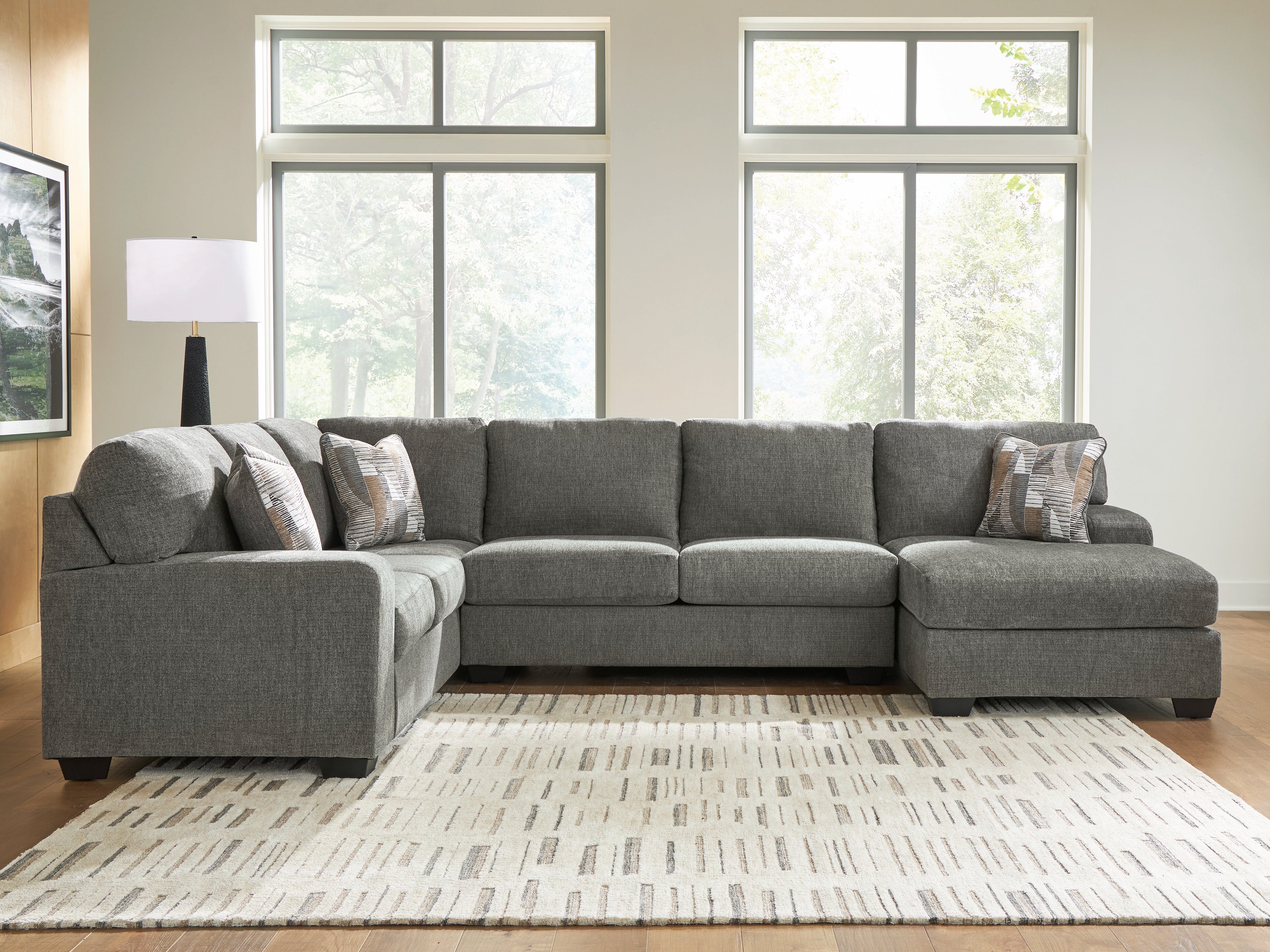 Tampa Furniture Outlet Lutz - Ashley Furniture - Revenna Sectional - LAF 3-Piece Sleeper Sectional with Chaise / Greystone - PC48405S6