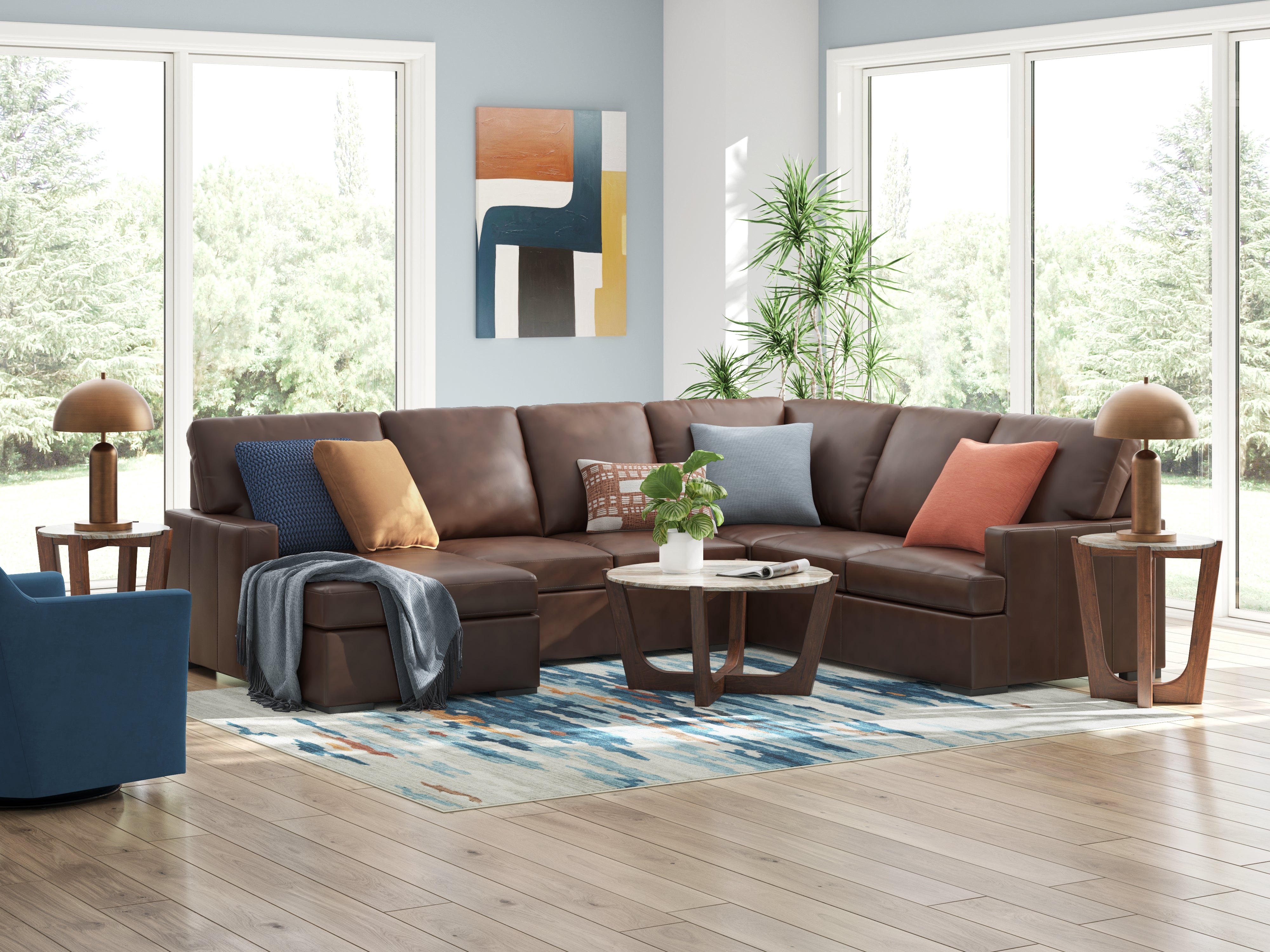 Tampa Furniture Outlet Lutz - Ashley Furniture - McDowlan Sectional - RAF 3-Piece Sectional with Chaise / Coffee - PC48504S2