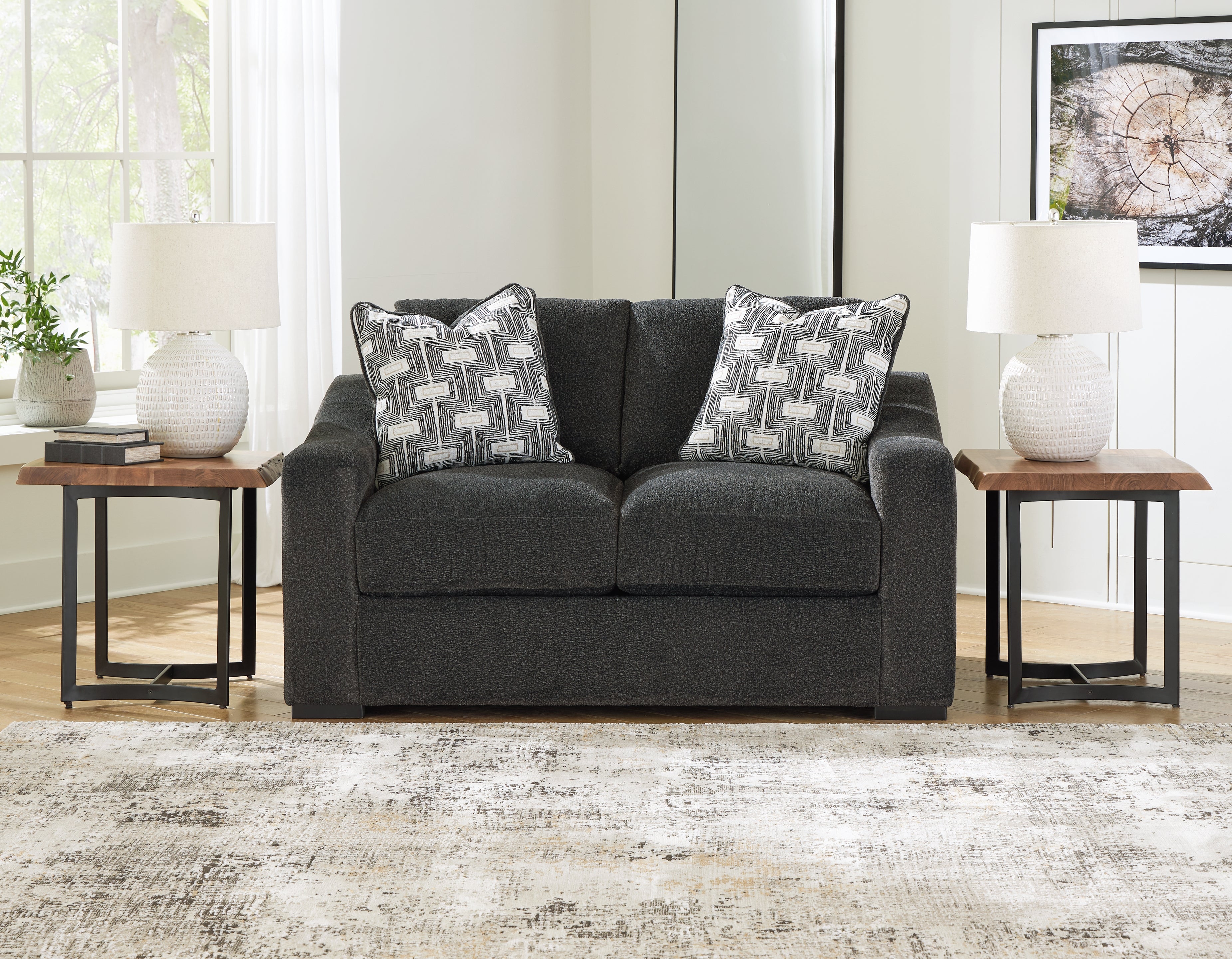Tampa Furniture Outlet Lutz - Ashley Furniture - Wryenlynn Living Room - Loveseat / Onyx - 4940535