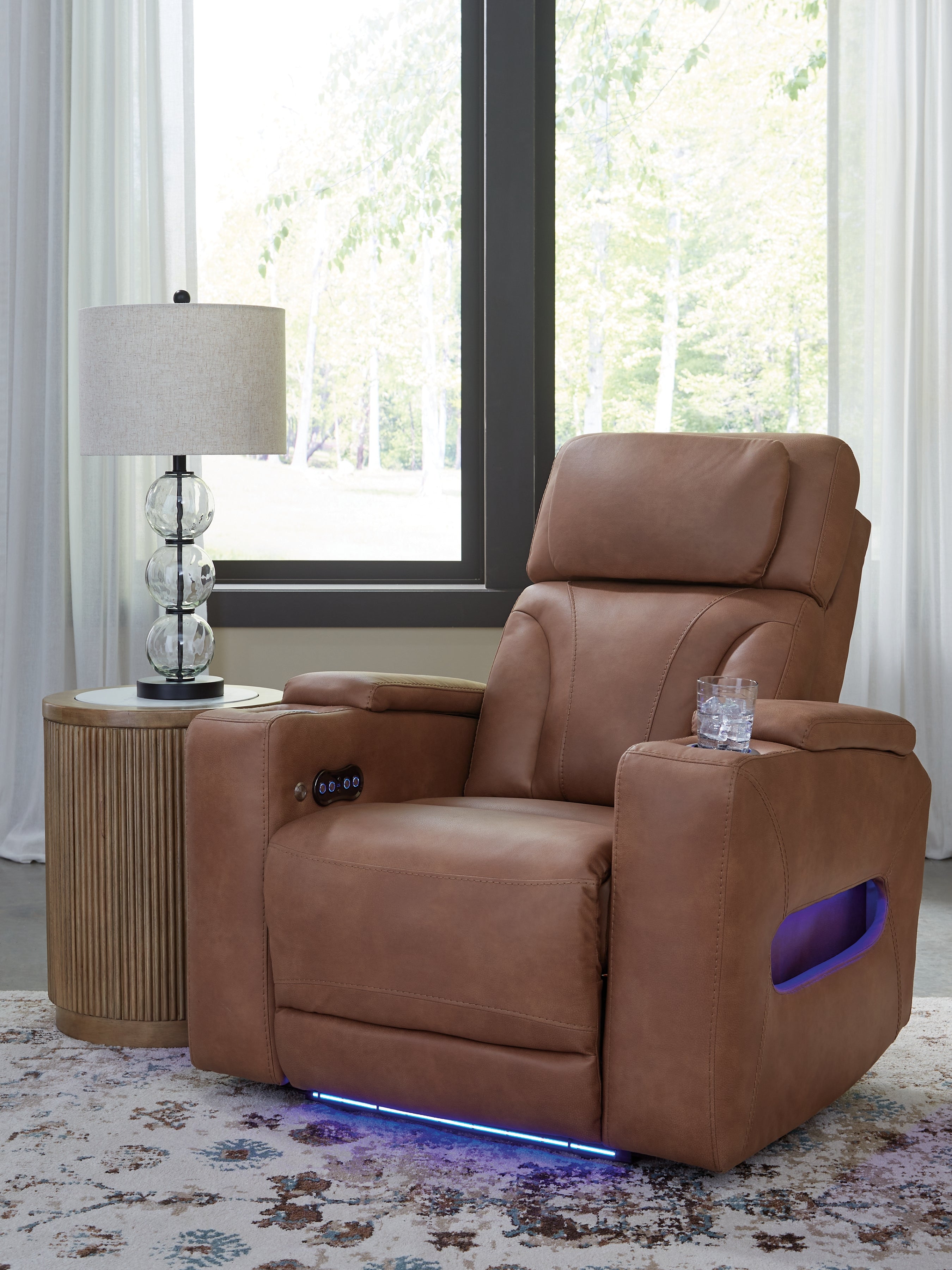 Tampa Furniture Outlet Lutz - Ashley Furniture - Clean-Slate Living Room - PWR Recliner/ADJ Headrest / Caramel - PC5010113
