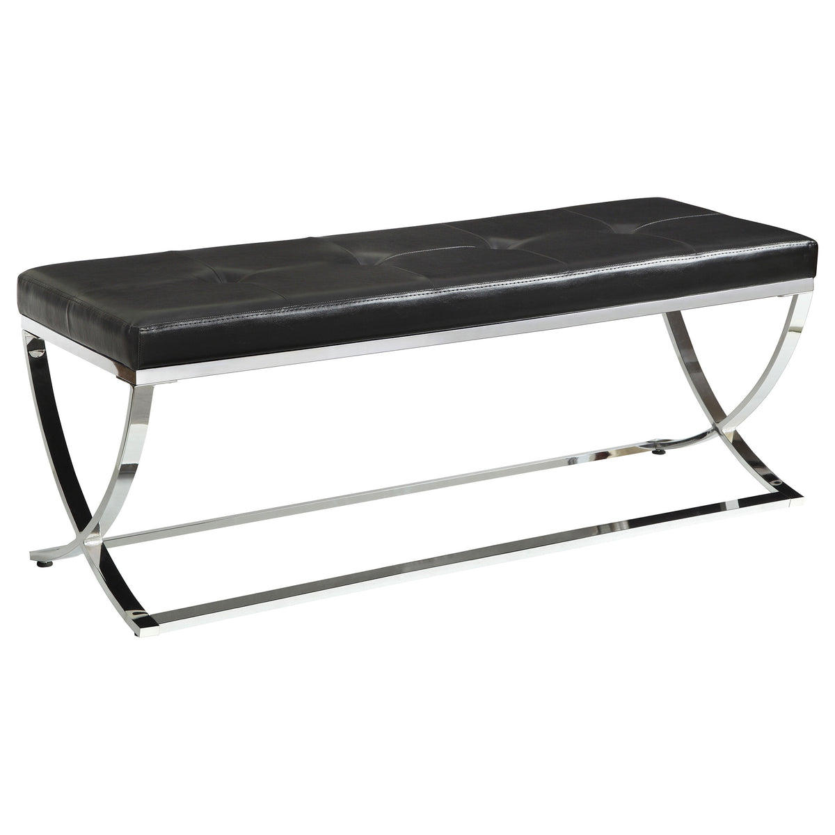 Tampa Furniture Outlet - Coaster - Walton Leatherette Upholstered Tufted Accent Bench Black - 501156