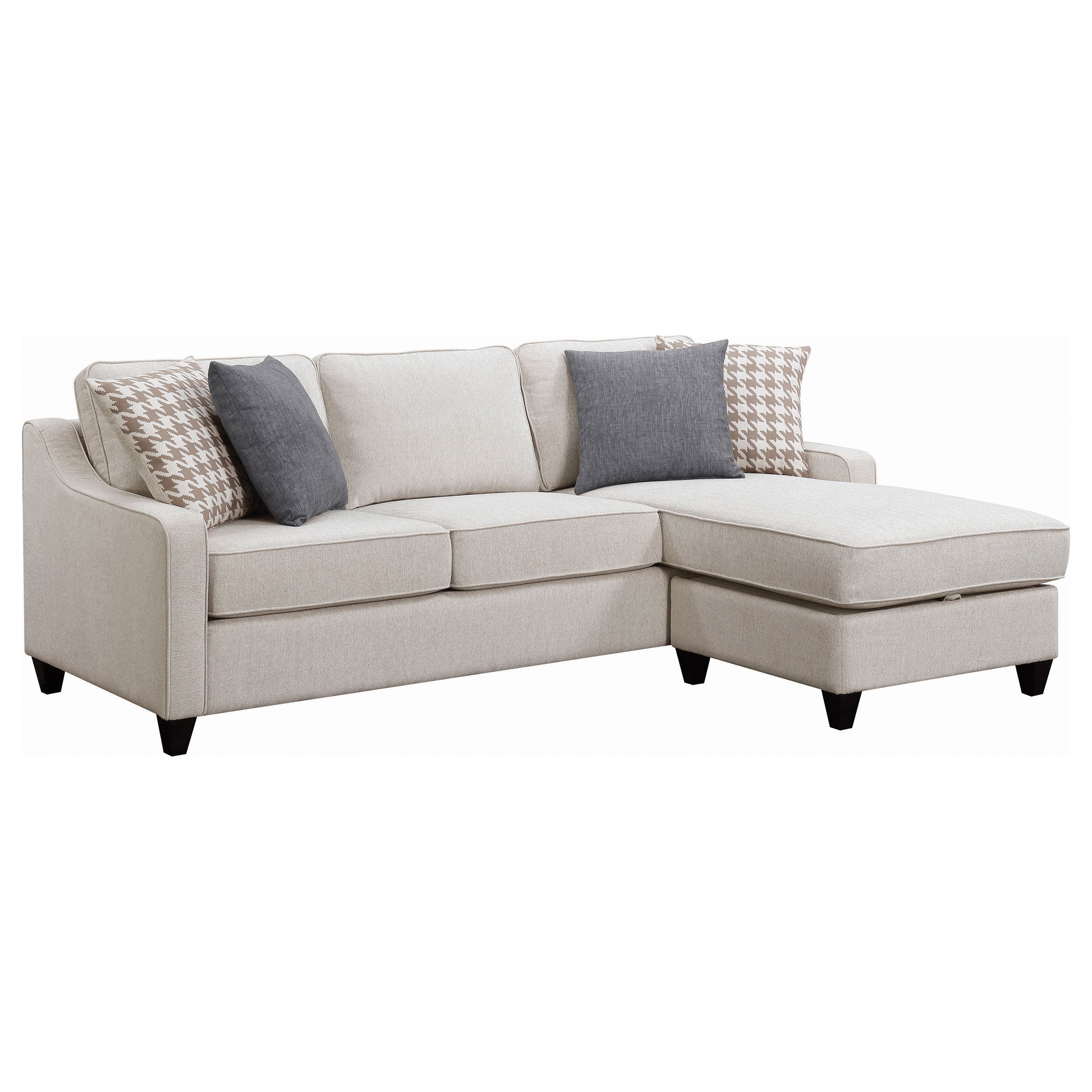 Tampa Furniture Outlet - Coaster - Mcloughlin Upholstered Sloped Arm Sectional Sofa Platinum - 501840